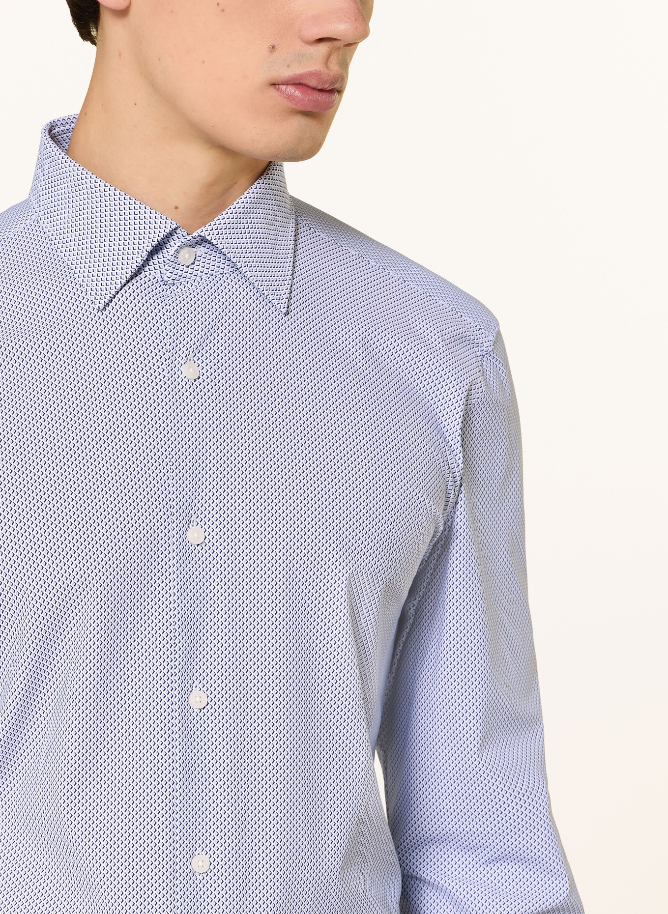 BOSS Koszula HANK Slim Fit: JASNONIEBIESKI / BIAŁY / CZARNY