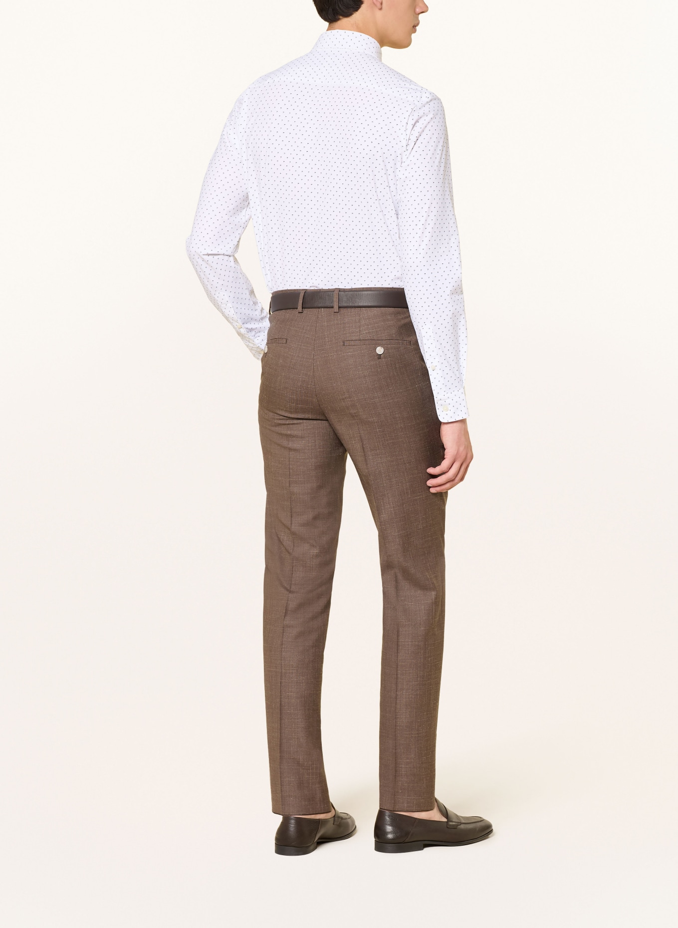 BOSS ROAN Slim Fit Shirt: WHITE / LIGHT BLUE / BLACK