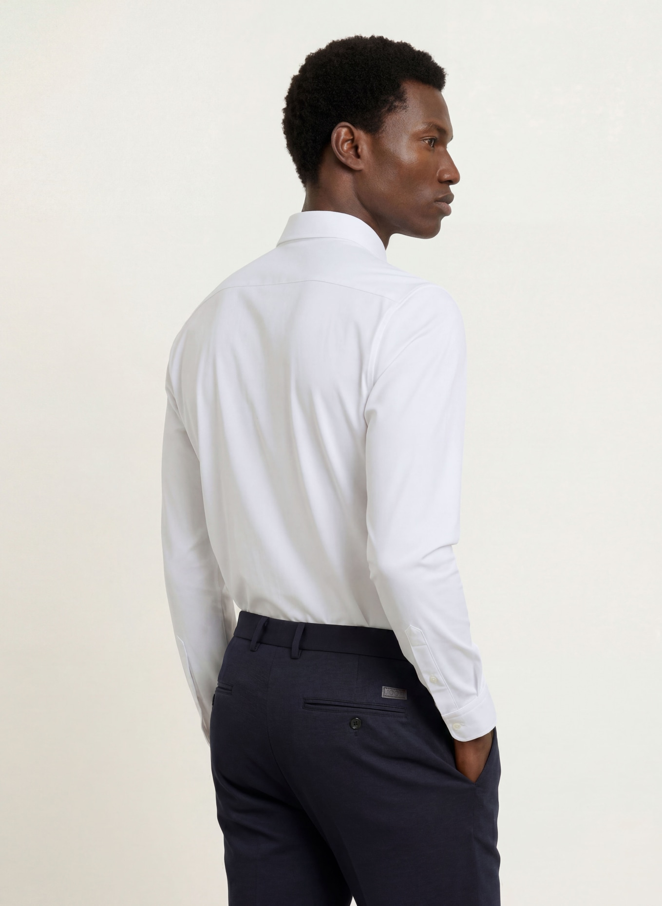BOSS ROAN Slim Fit Piqué Shirt: WHITE