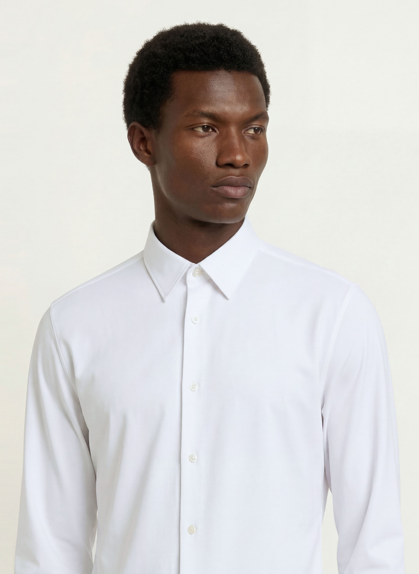 BOSS ROAN Slim Fit Piqué Shirt: WHITE
