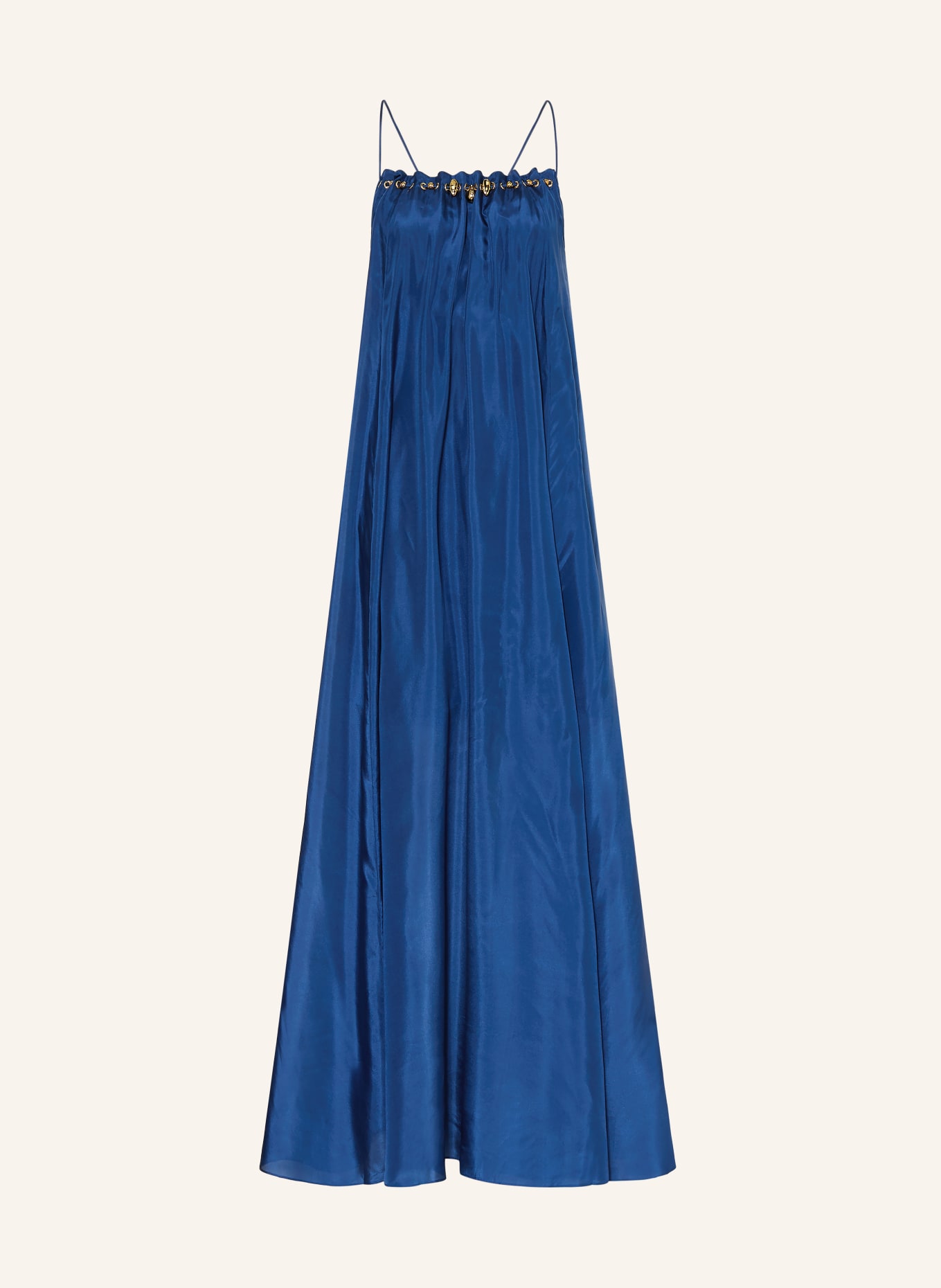 ZIMMERMANN Robe en soie ASTER GATHERED BEAD avec pierres décoratives: BLEU