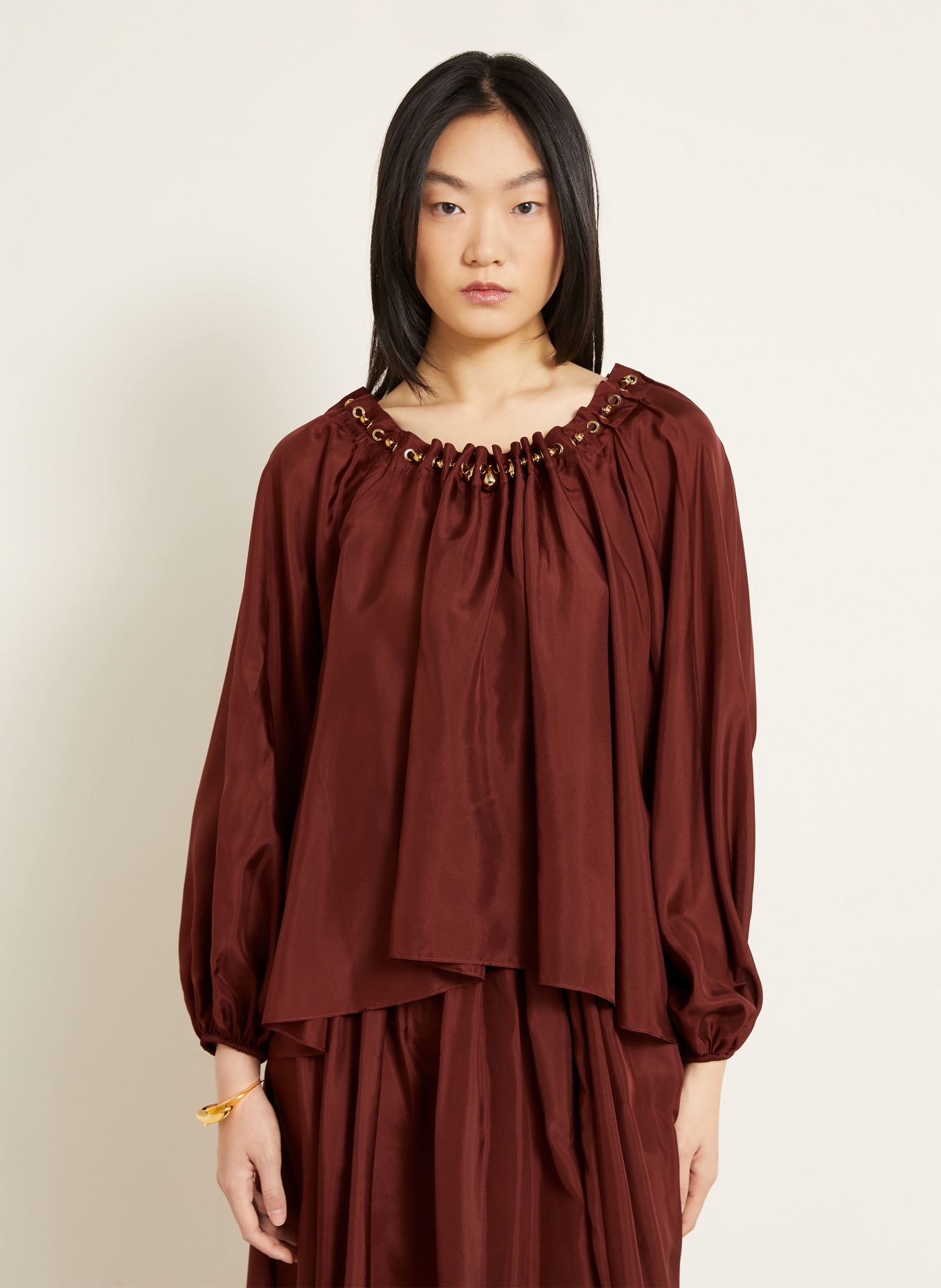 ZIMMERMANN ASTER Blouse Shirt: DARK RED
