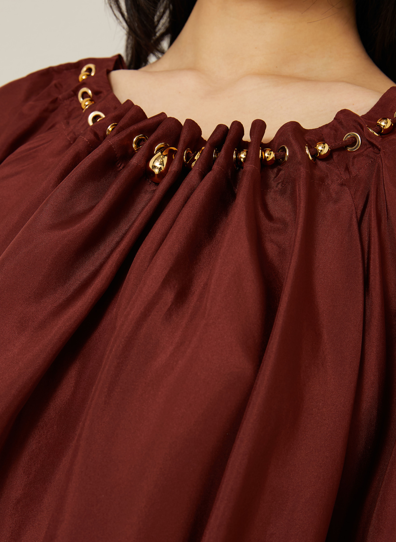ZIMMERMANN ASTER Blouse Shirt: DARK RED