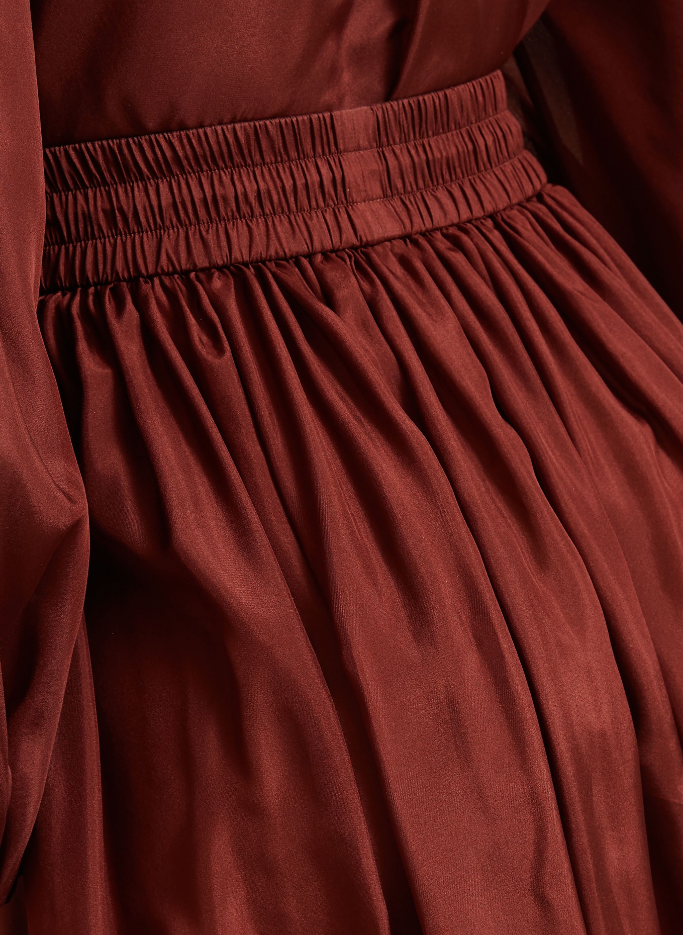 ZIMMERMANN ASTER Silk Skirt: DARK RED