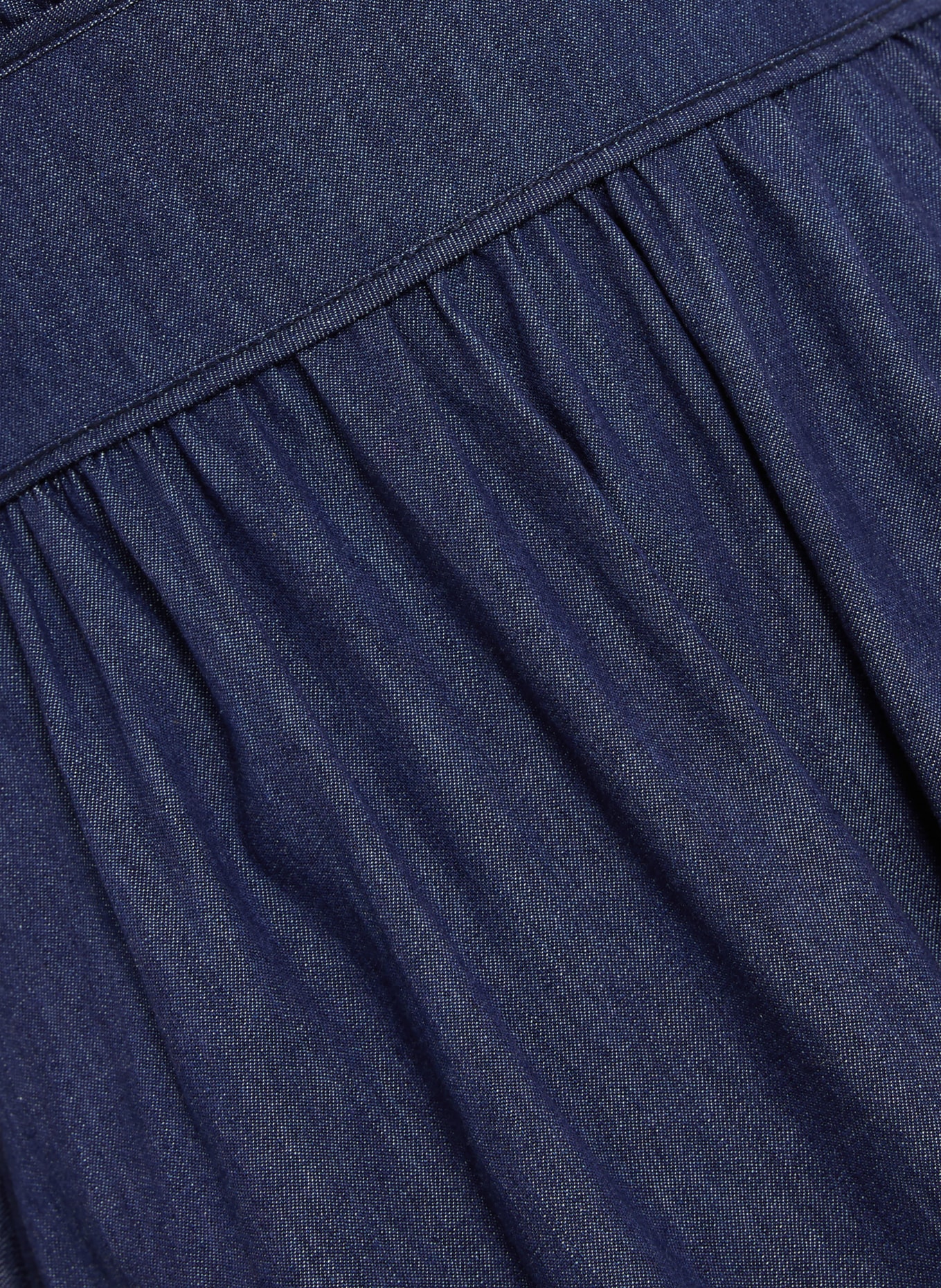 ZIMMERMANN Robe en jean MAHON avec dentelle ajourée: BLEU FONCÉ