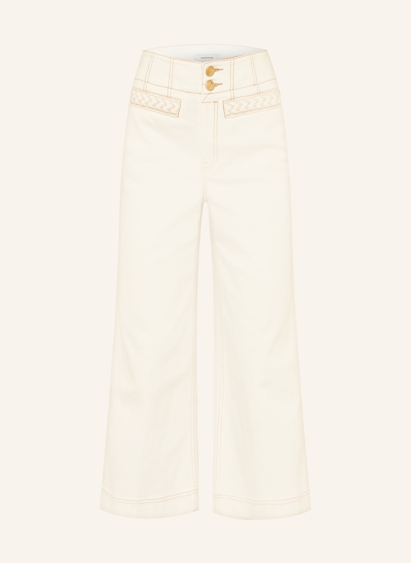 ZIMMERMANN Cropped-Jeans ROSELIGHT: VINTAGE CREAM