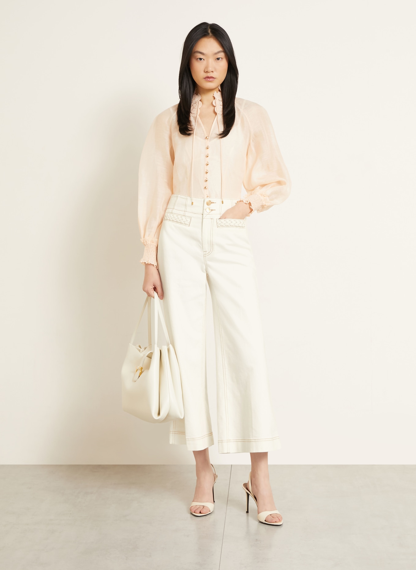 ZIMMERMANN Cropped-Jeans ROSELIGHT: VINTAGE CREAM