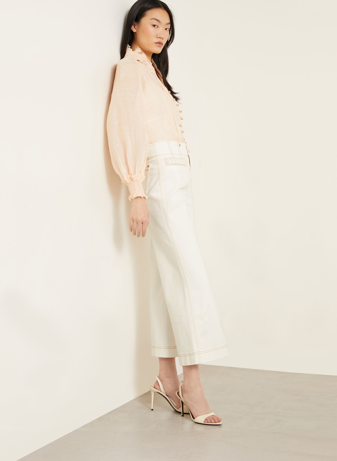 ZIMMERMANN Cropped-Jeans ROSELIGHT: VINTAGE CREAM