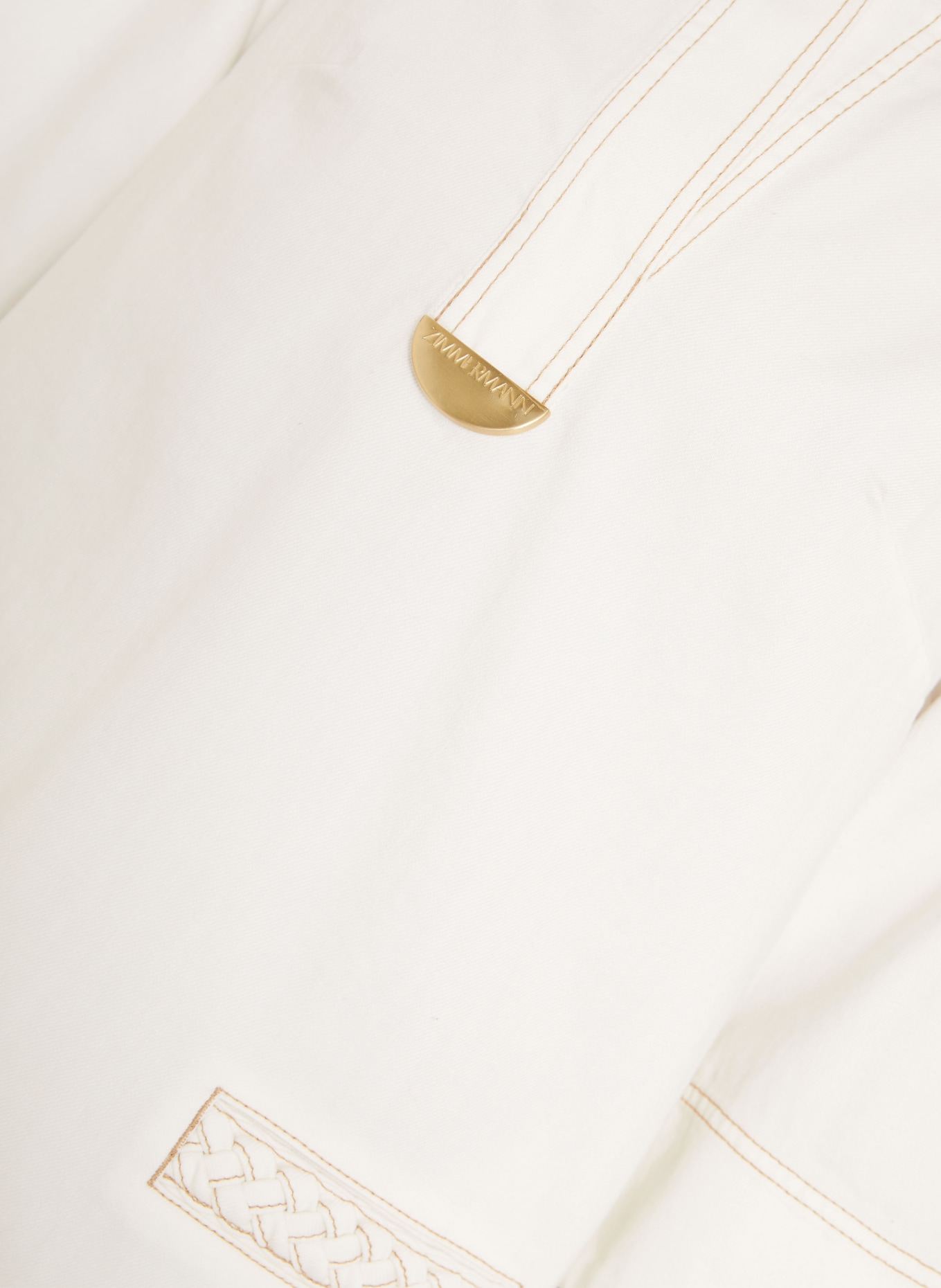 ZIMMERMANN ROSELIGHT denim dress with 3/4 sleeves: CREAM
