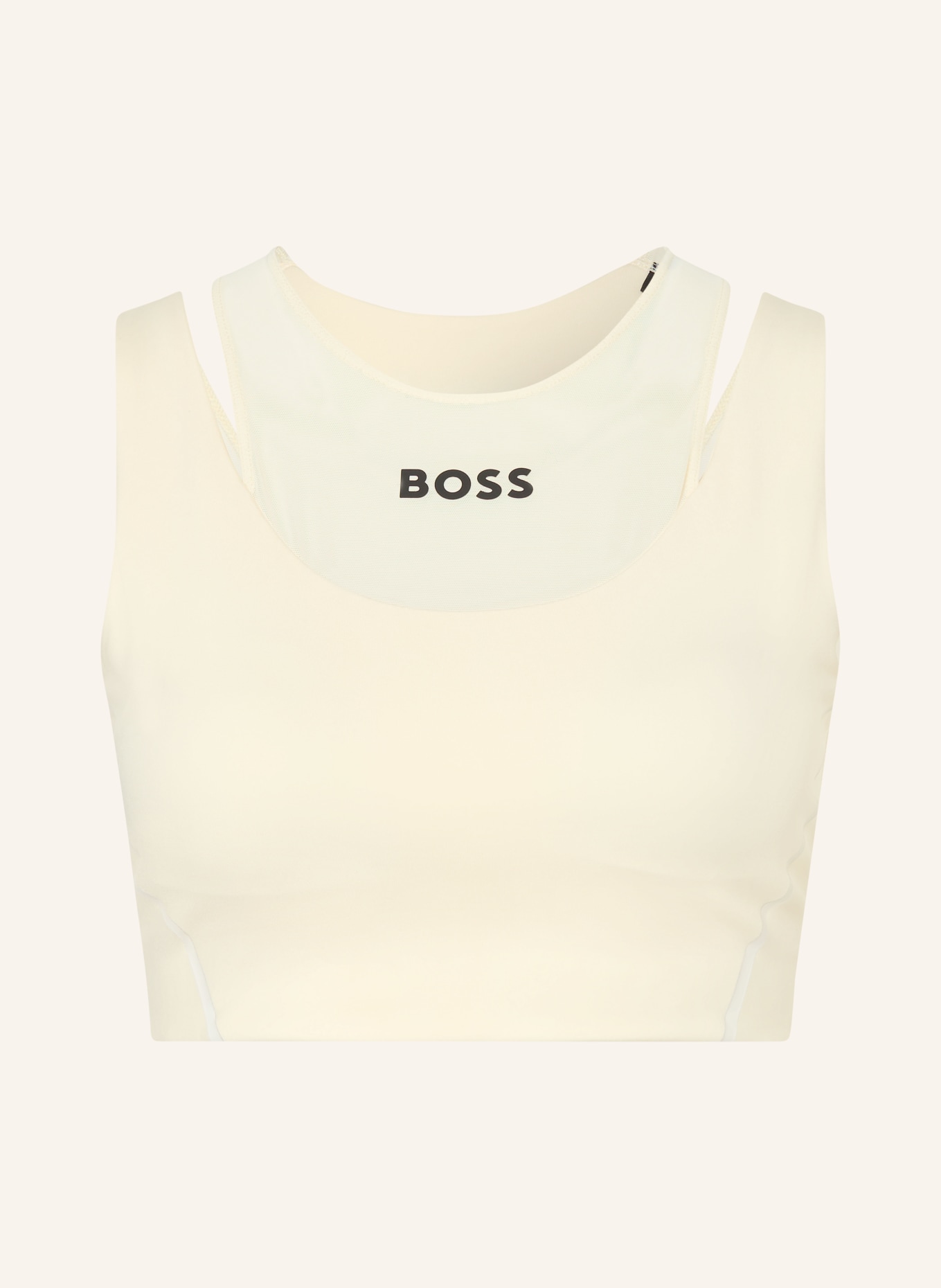 BOSS Sport-BH EKADEN mit Mesh: HELLGELB / WEISS