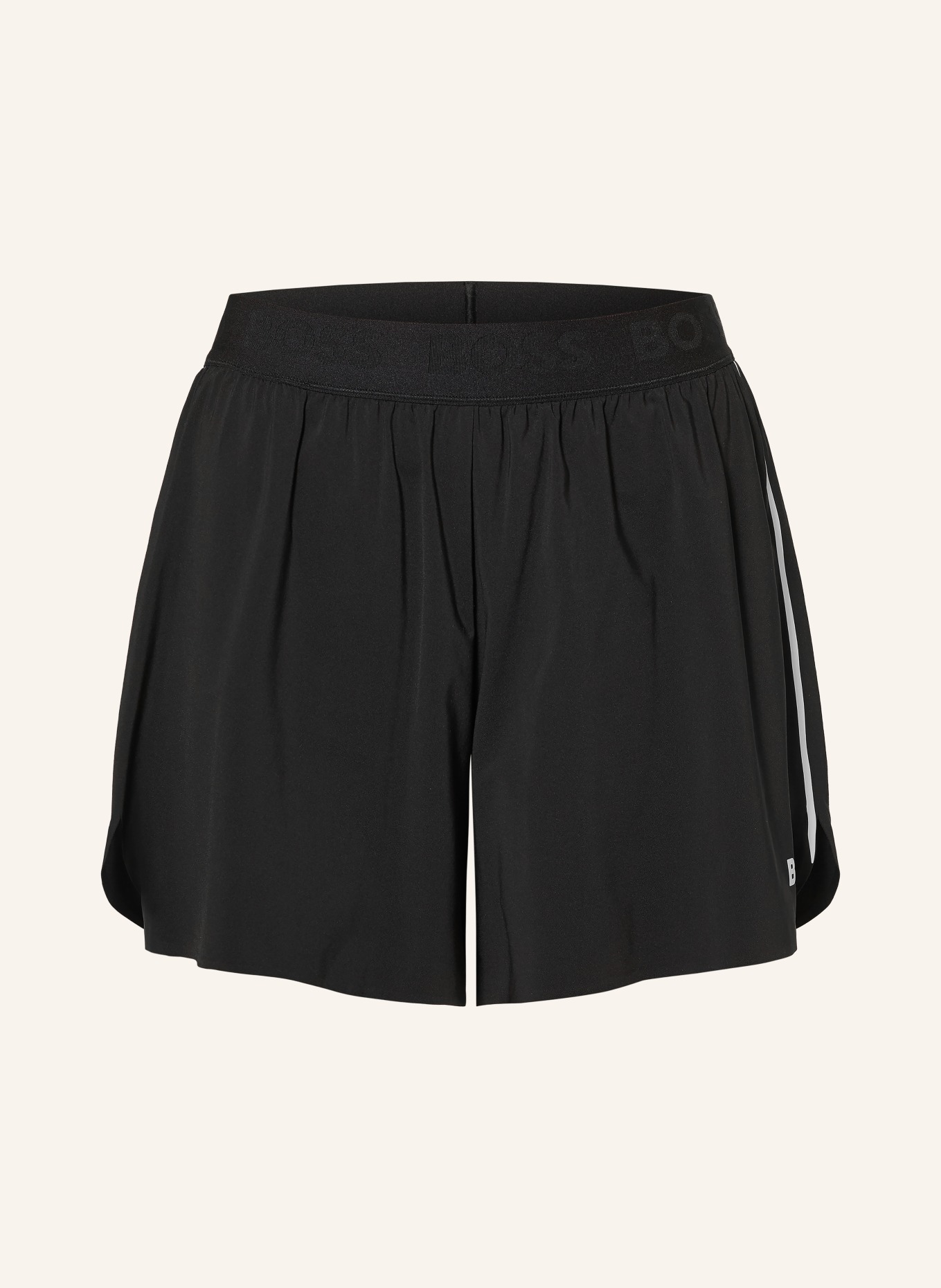 BOSS ERUNNER 2-in-1 Running Shorts: BLACK / WHITE