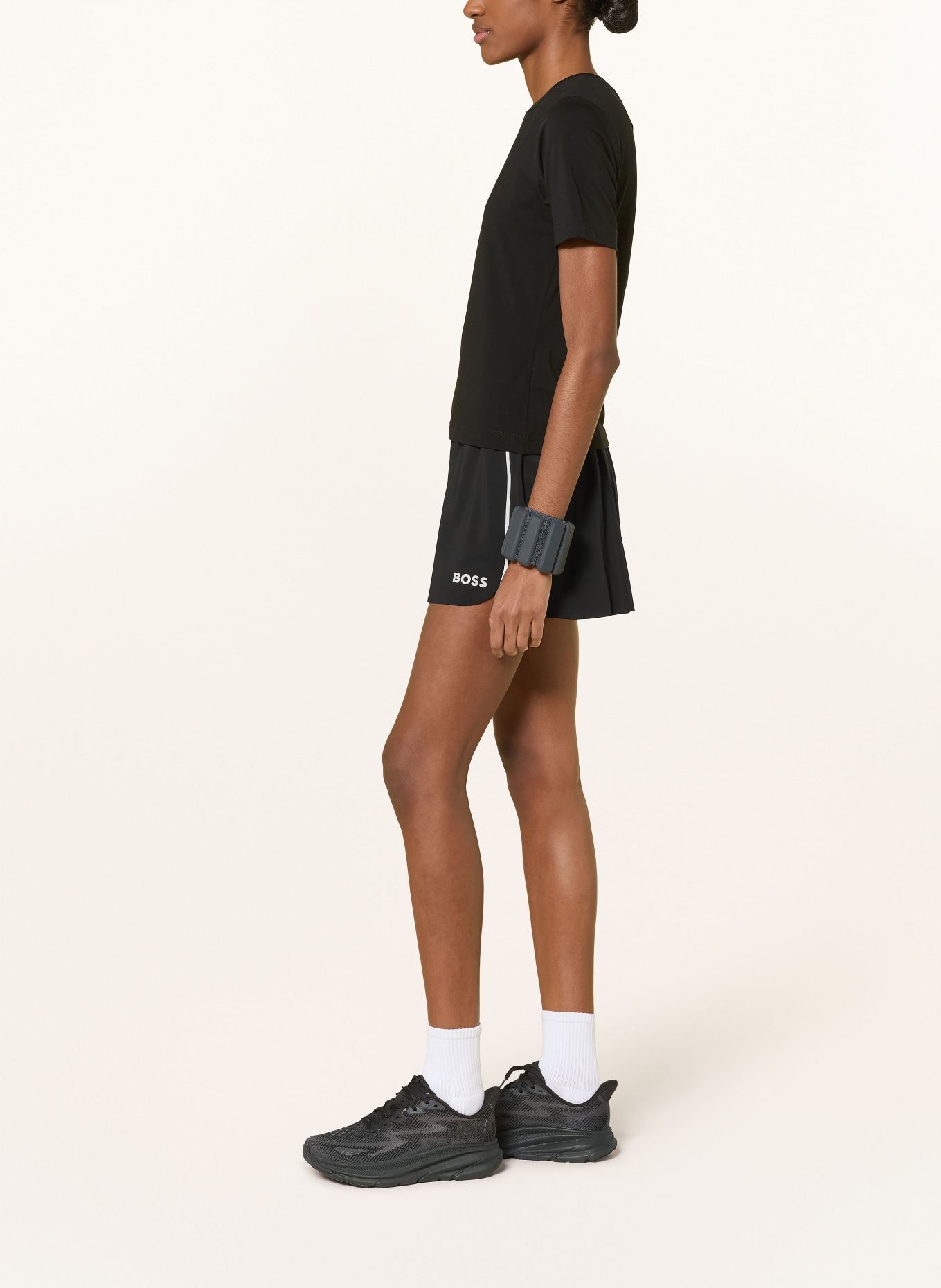 BOSS ERUNNER 2-in-1 Running Shorts: BLACK / WHITE