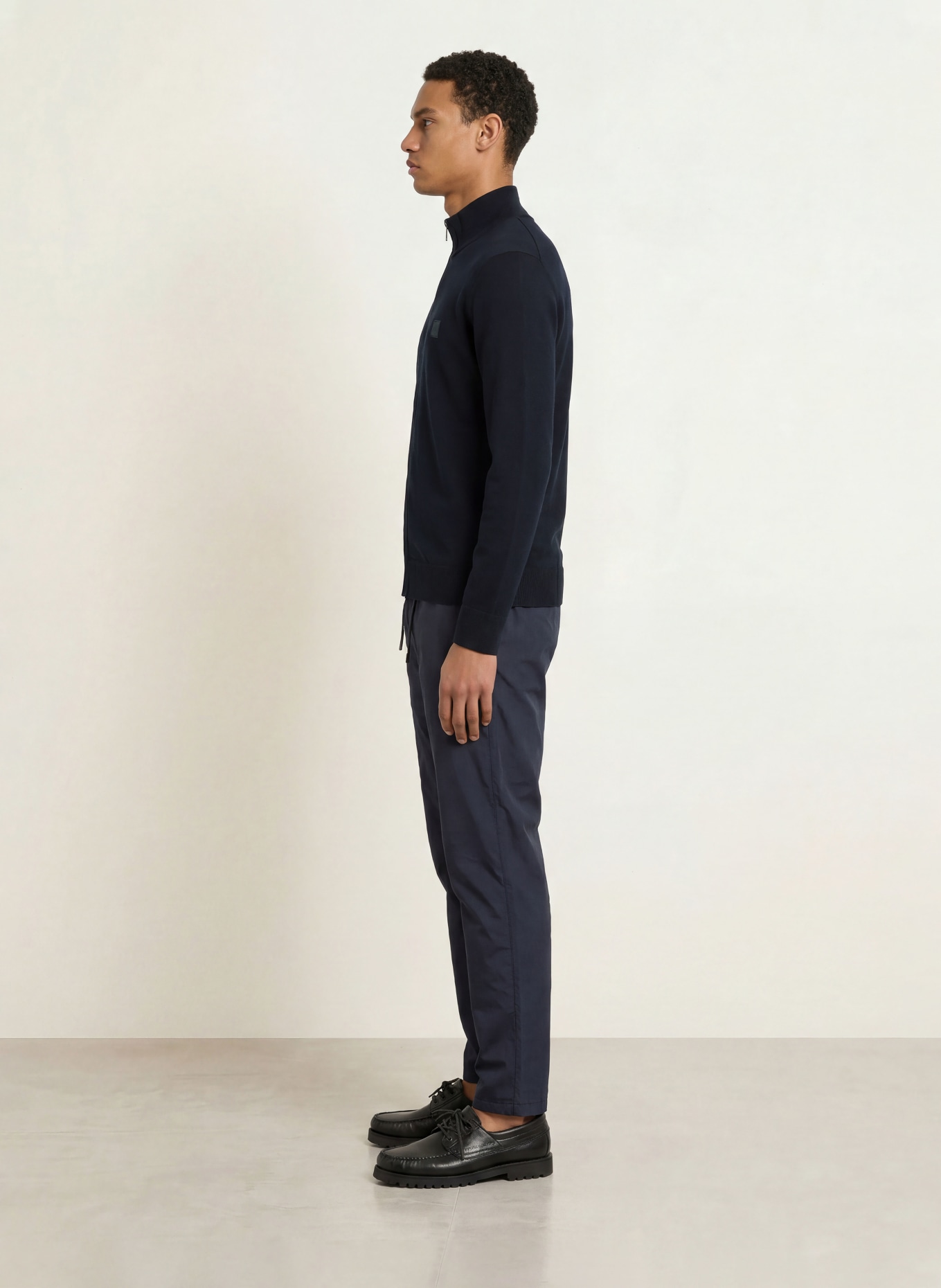 BOSS Strickjacke KANOZIP: DUNKELBLAU