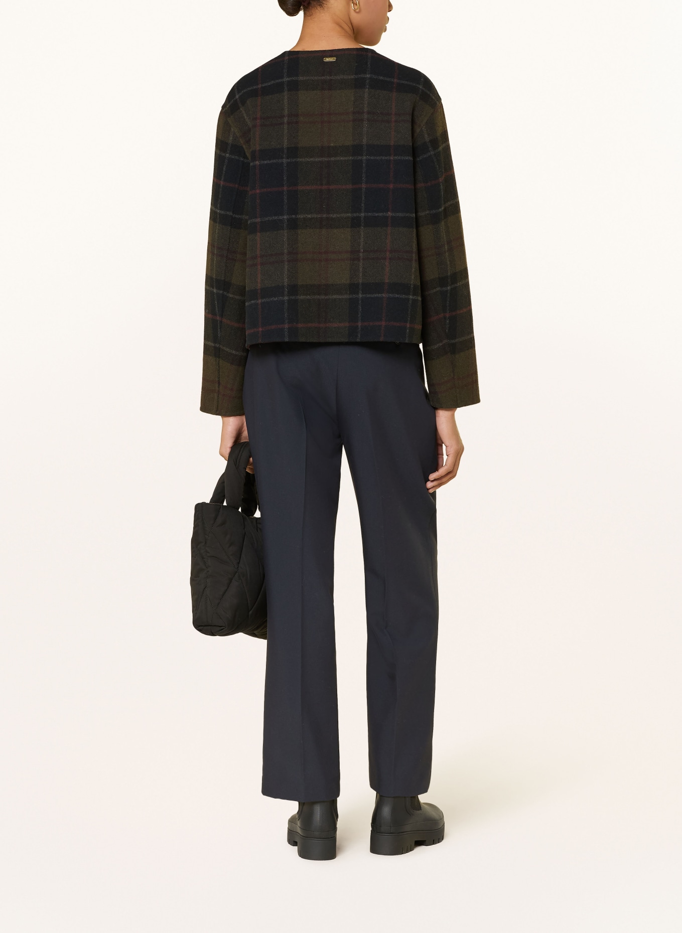 Barbour Marynarka MARLOW: KHAKI / CIEMNOCZERWONY / CZARNY