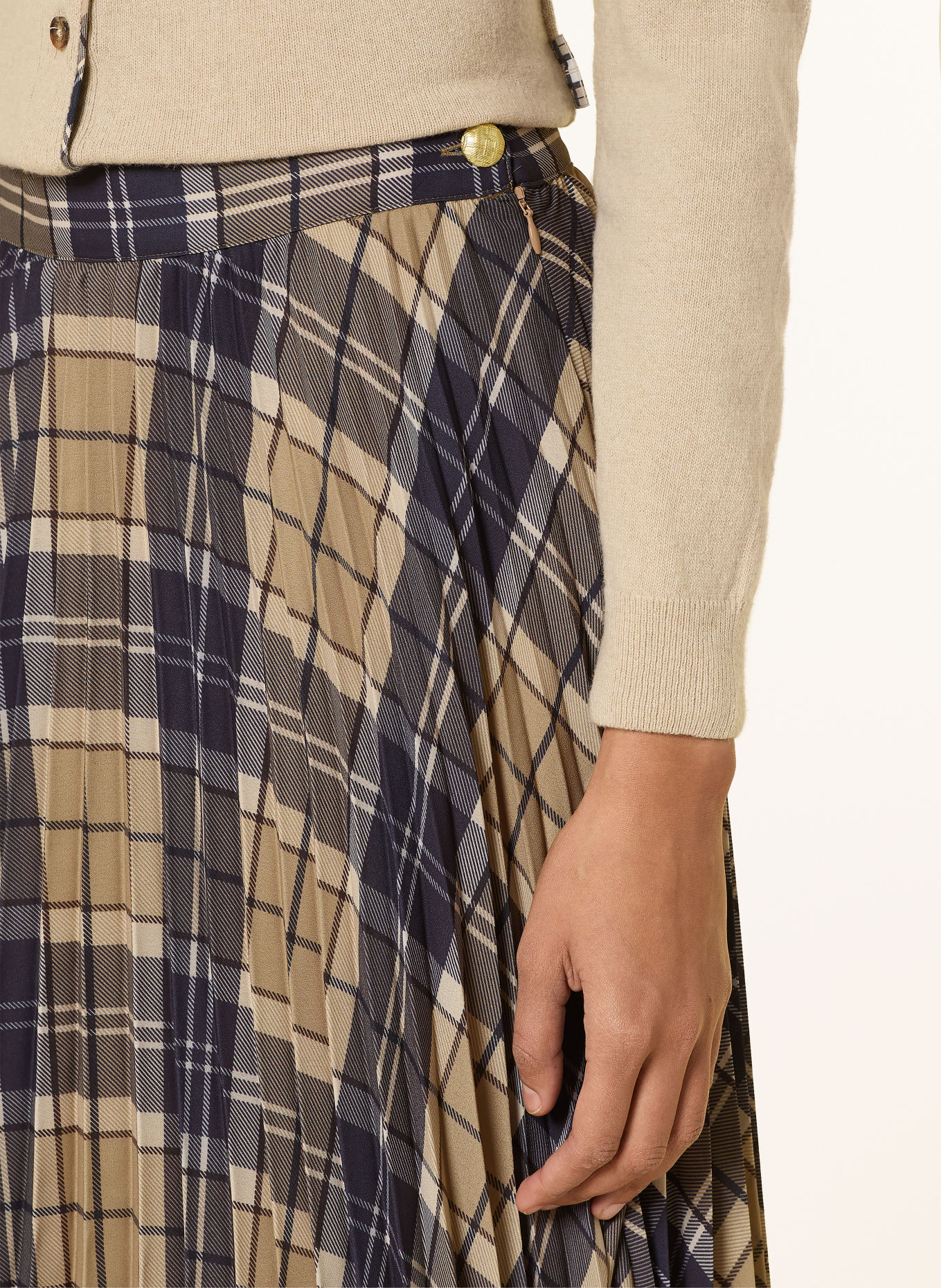 Barbour Plissérok RIA: BEIGE / DONKERGRIJS / GRIJS