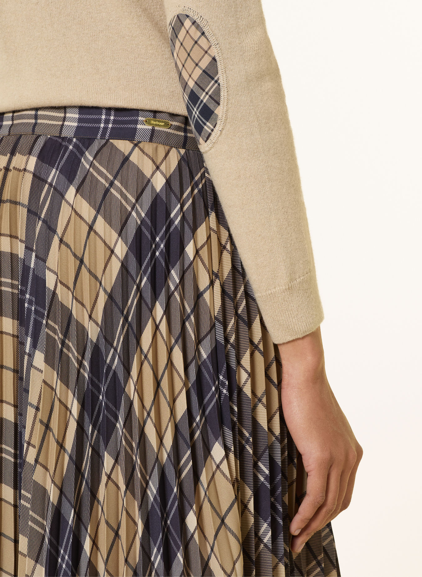 Barbour Plissérok RIA: BEIGE / DONKERGRIJS / GRIJS