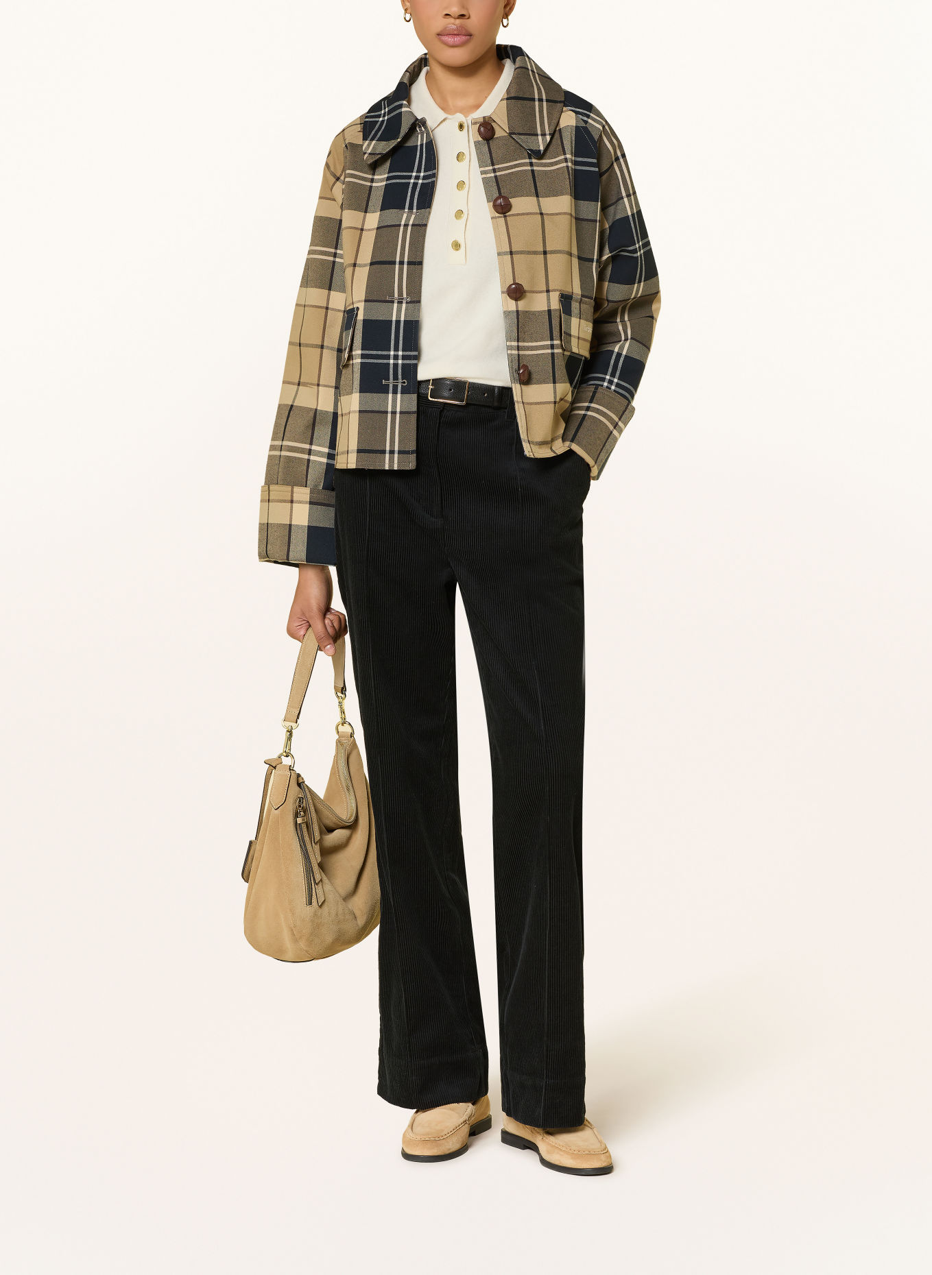 Barbour Spodnie z sztruksu EMMY: CZARNY