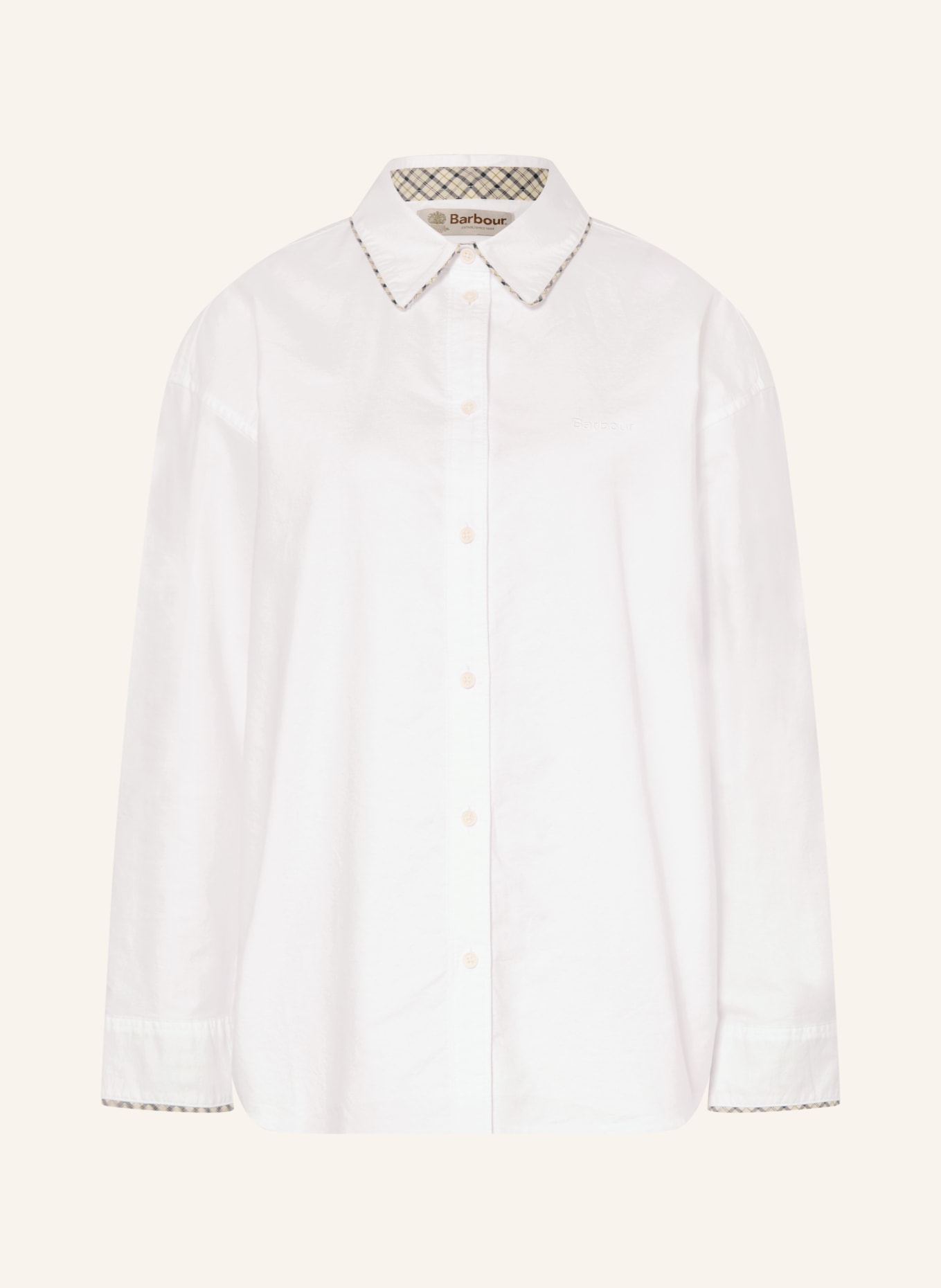 Barbour Overhemdblouse ALVERSTONE: WIT / BEIGE / LICHTGROEN