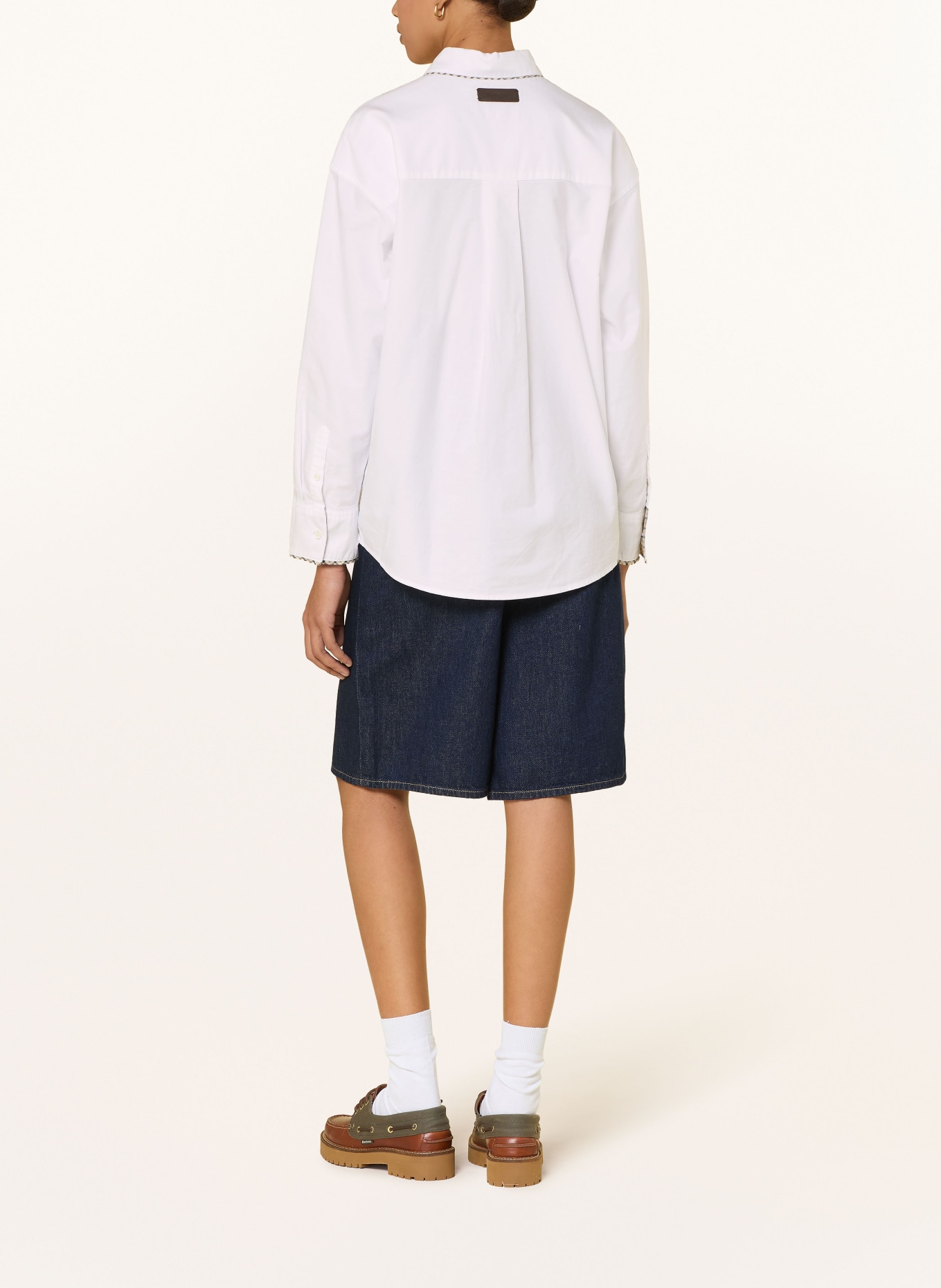 Barbour Overhemdblouse ALVERSTONE: WIT / BEIGE / LICHTGROEN