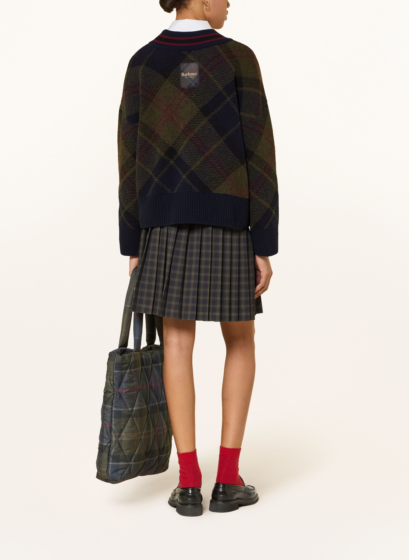 Barbour Sweter SHAE: KHAKI / CIEMNOCZERWONY / GRANATOWY
