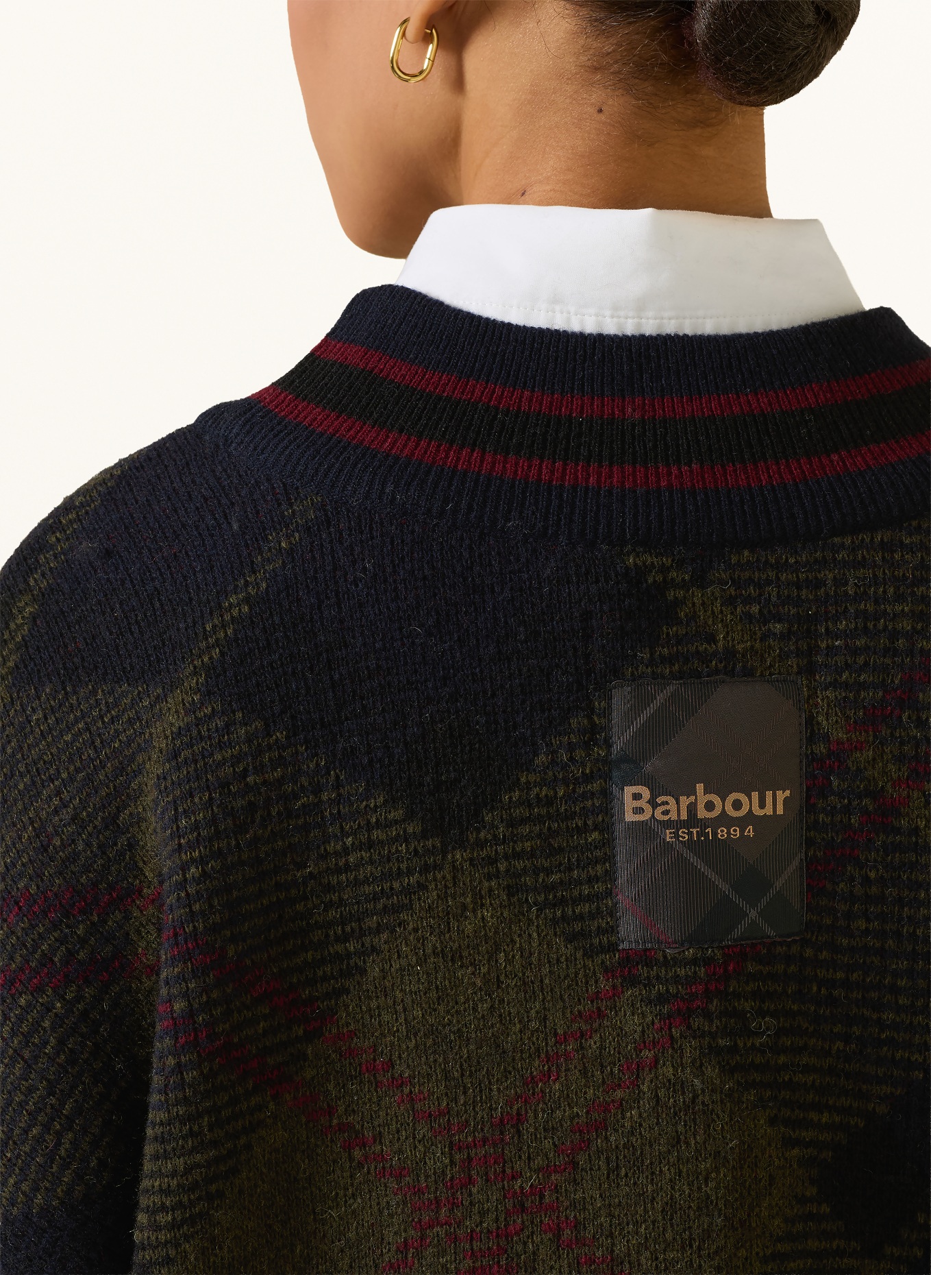 Barbour Sweter SHAE: KHAKI / CIEMNOCZERWONY / GRANATOWY