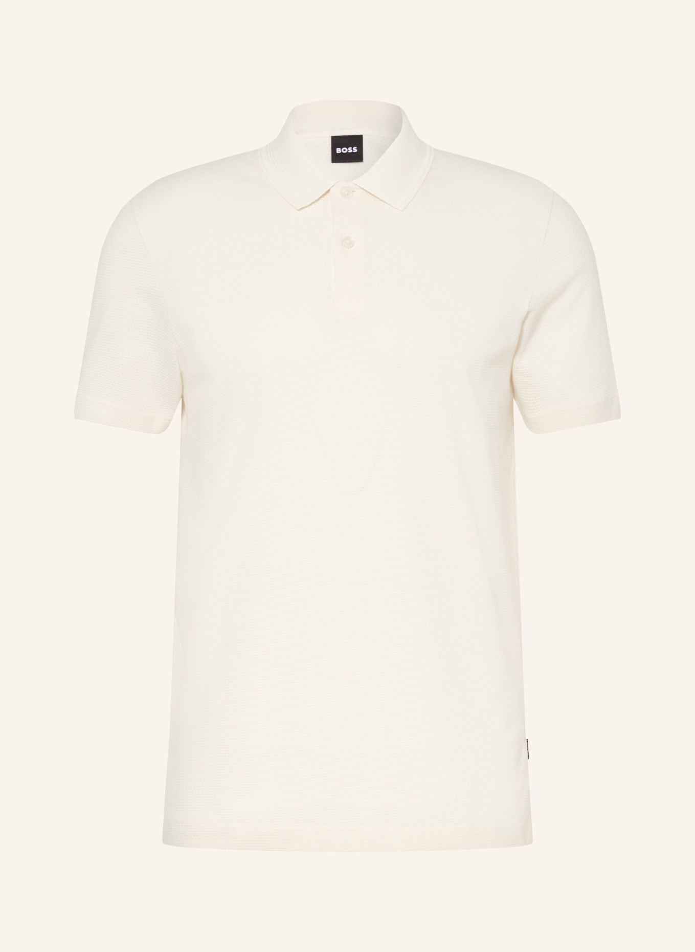 BOSS PARLAY Piqué Polo Shirt: CREAM