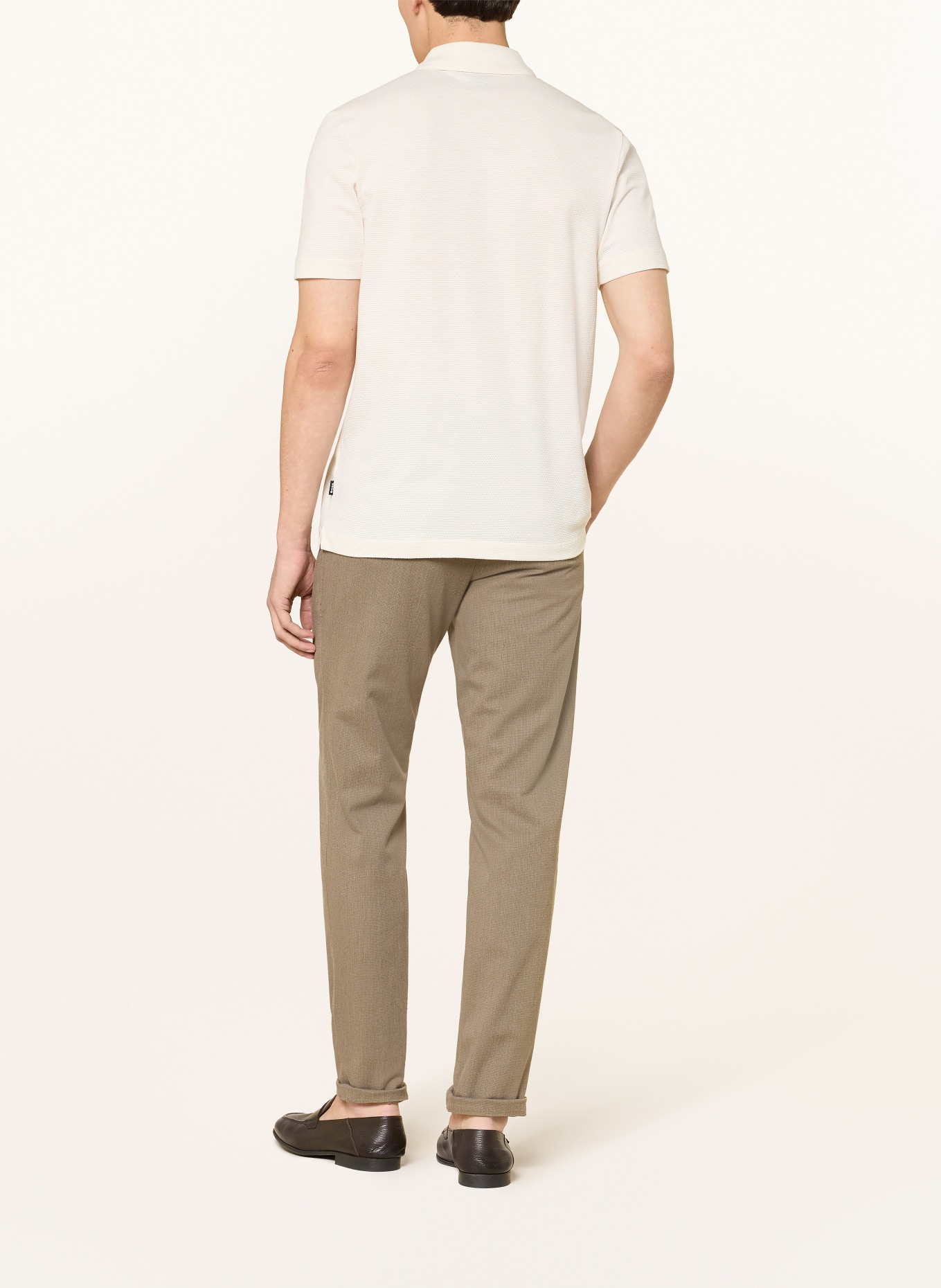 BOSS PARLAY Piqué Polo Shirt: CREAM