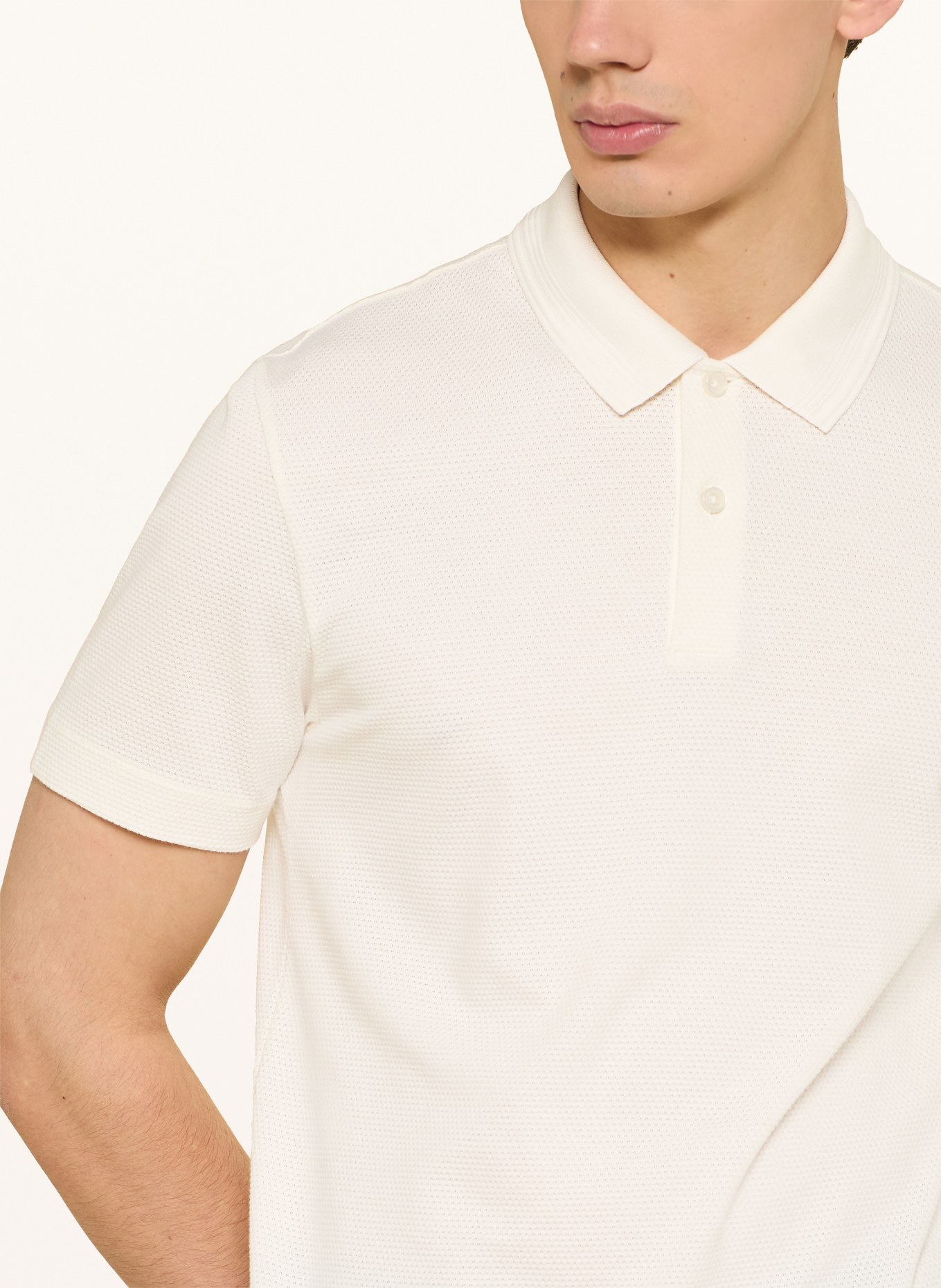 BOSS PARLAY Piqué Polo Shirt: CREAM
