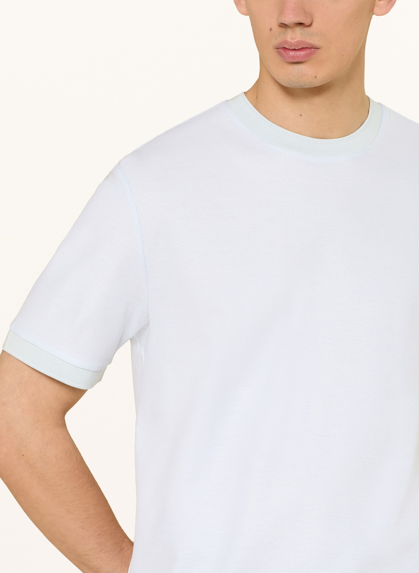 BOSS Tricou TAUT din piqué: ALBASTRU DESCHIS
