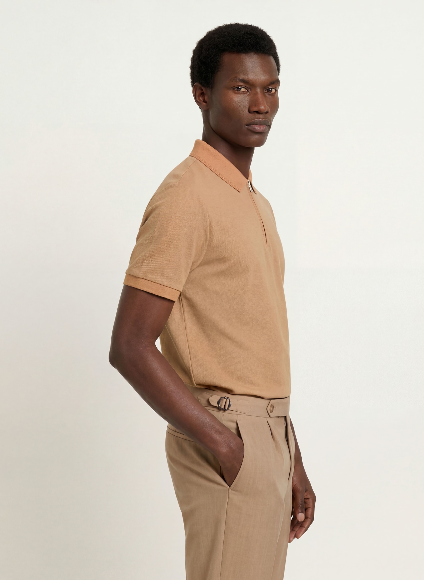 BOSS Piqué Polo Shirt PEI: BEIGE