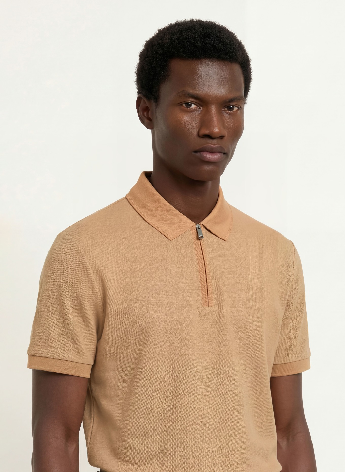 BOSS Piqué Polo Shirt PEI: BEIGE