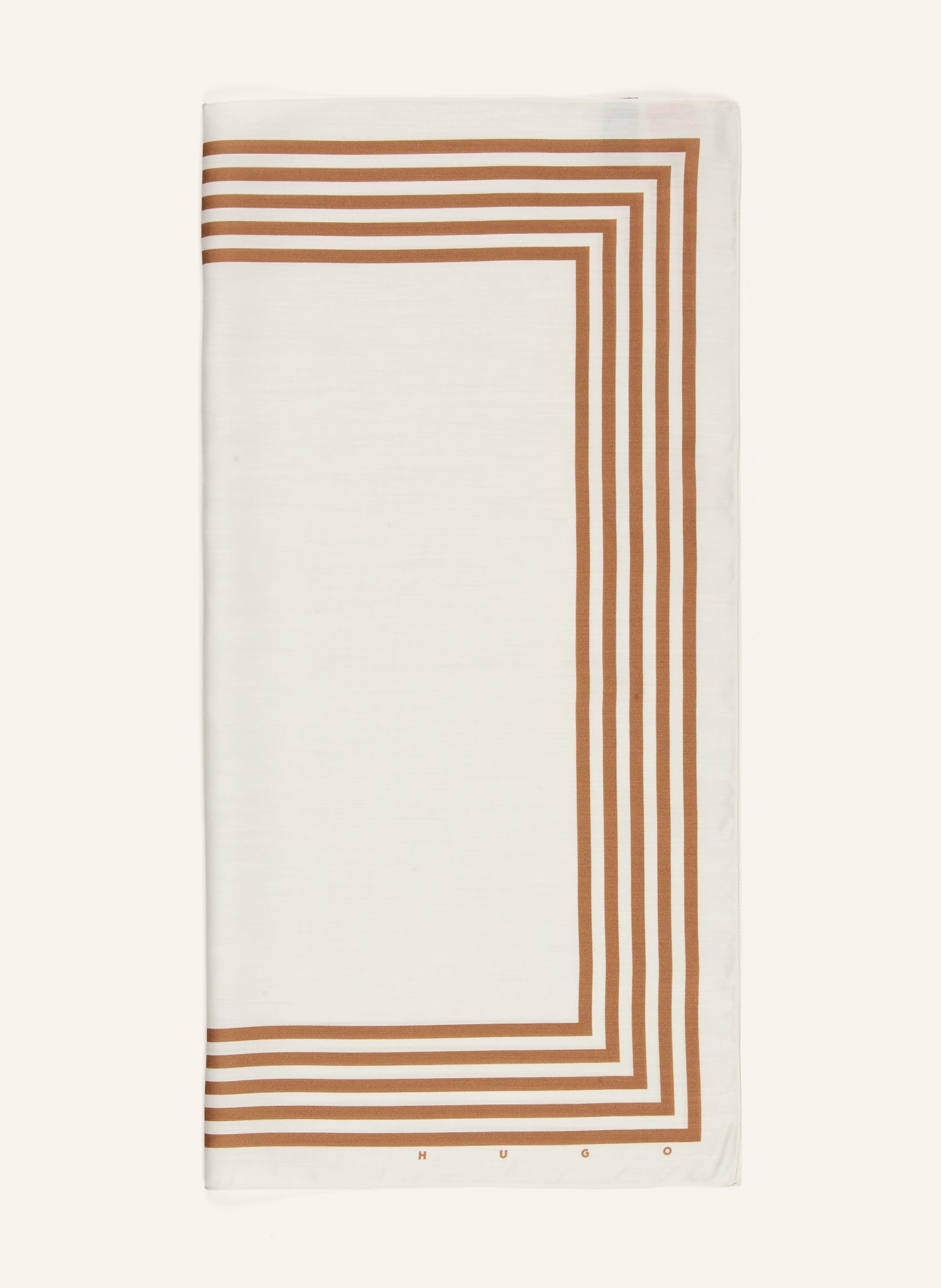 HUGO Tuch mit Seide: BEIGE / BRAUN
