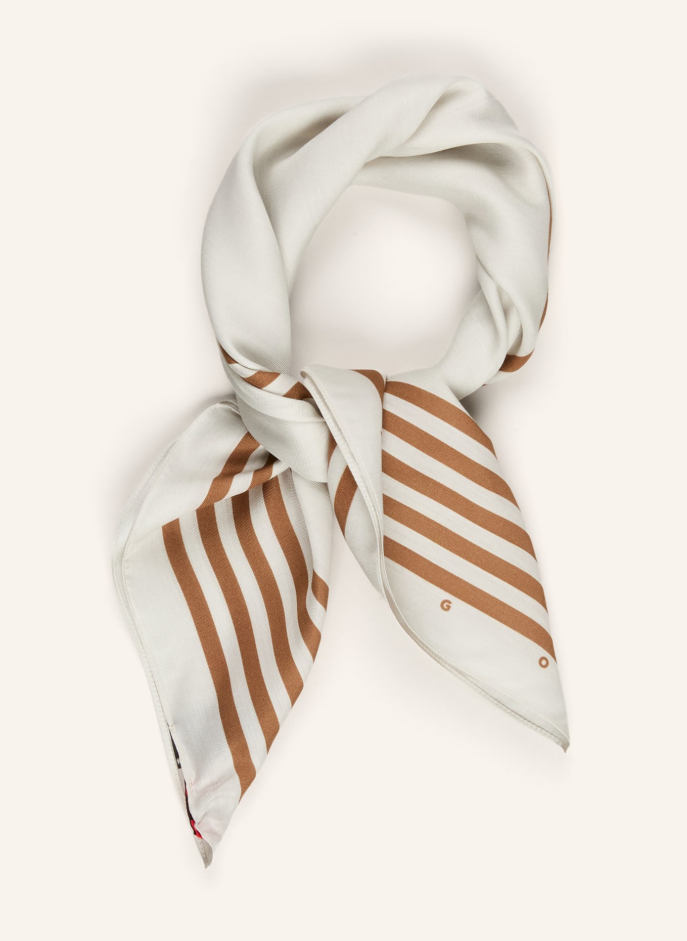 HUGO Tuch mit Seide: BEIGE / BRAUN