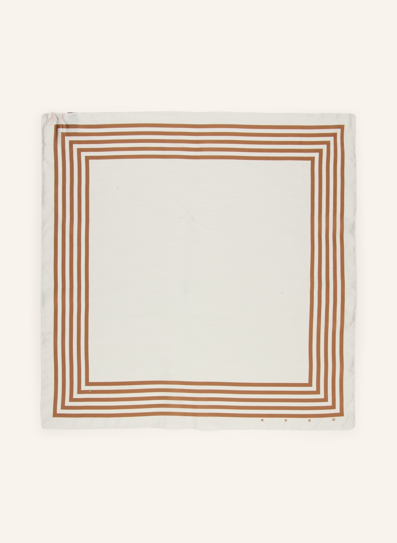 HUGO Tuch mit Seide: BEIGE / BRAUN