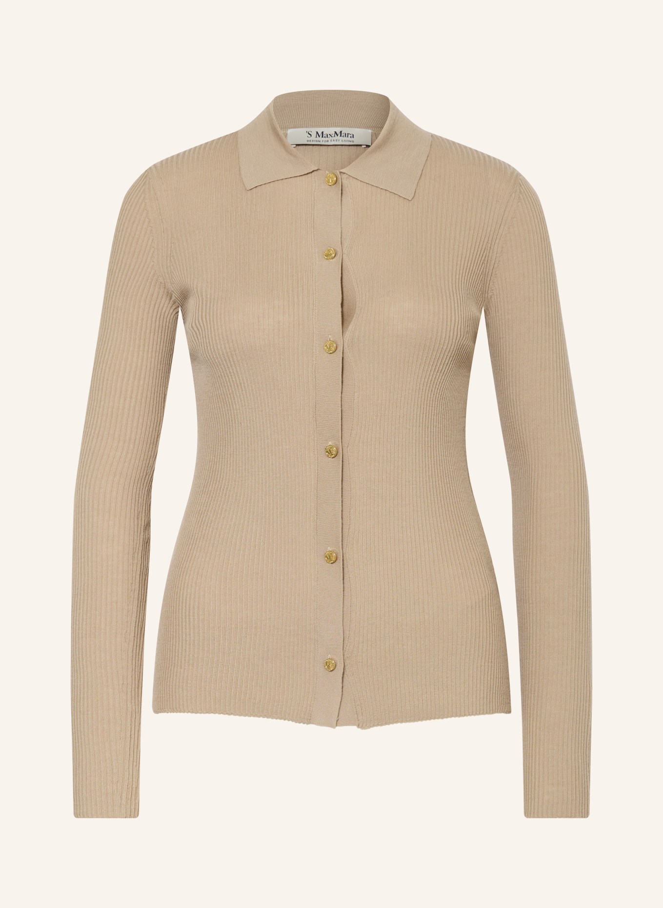 S Max Mara Gebreid vest LIMONE: LICHTBRUIN