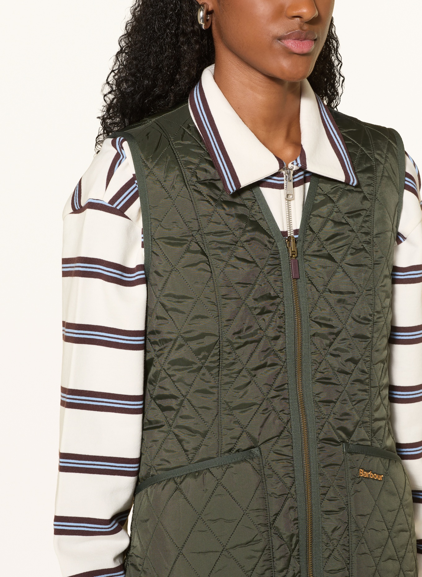 Barbour BETTY Quilted Vest: DARK GREEN