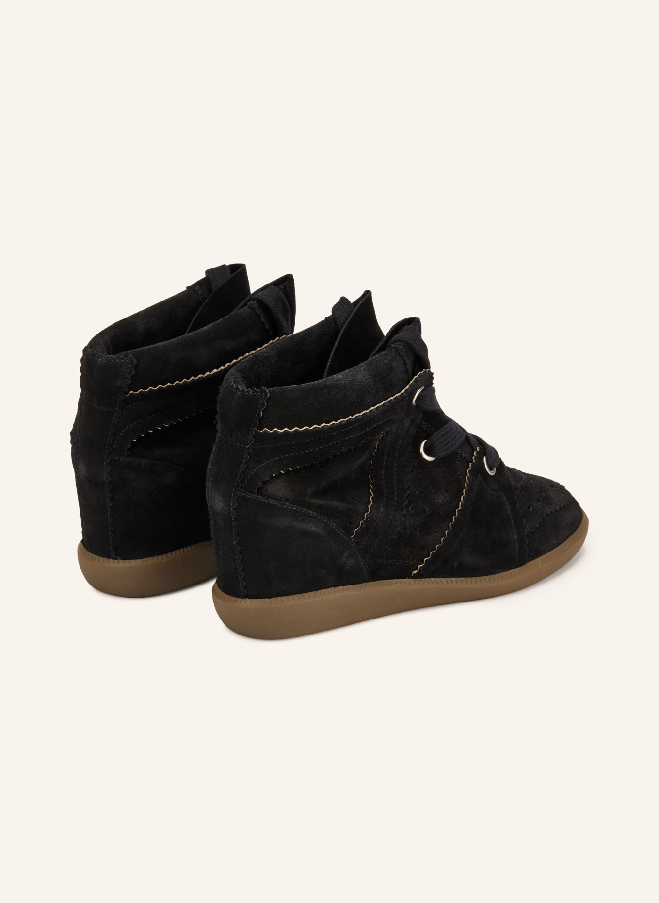 ISABEL MARANT Vysoké tenisky BOBBY: ČERNÁ / SVĚTLE HNĚDÁ