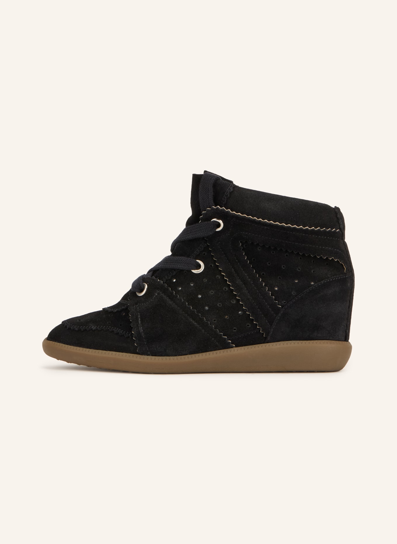 ISABEL MARANT Vysoké tenisky BOBBY: ČERNÁ / SVĚTLE HNĚDÁ