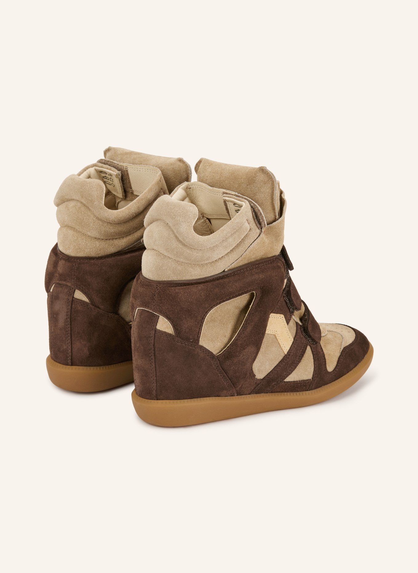 ISABEL MARANT Vysoké tenisky BEKETT: TMAVĚ HNĚDÁ / SVĚTLE HNĚDÁ / BÉŽOVÁ