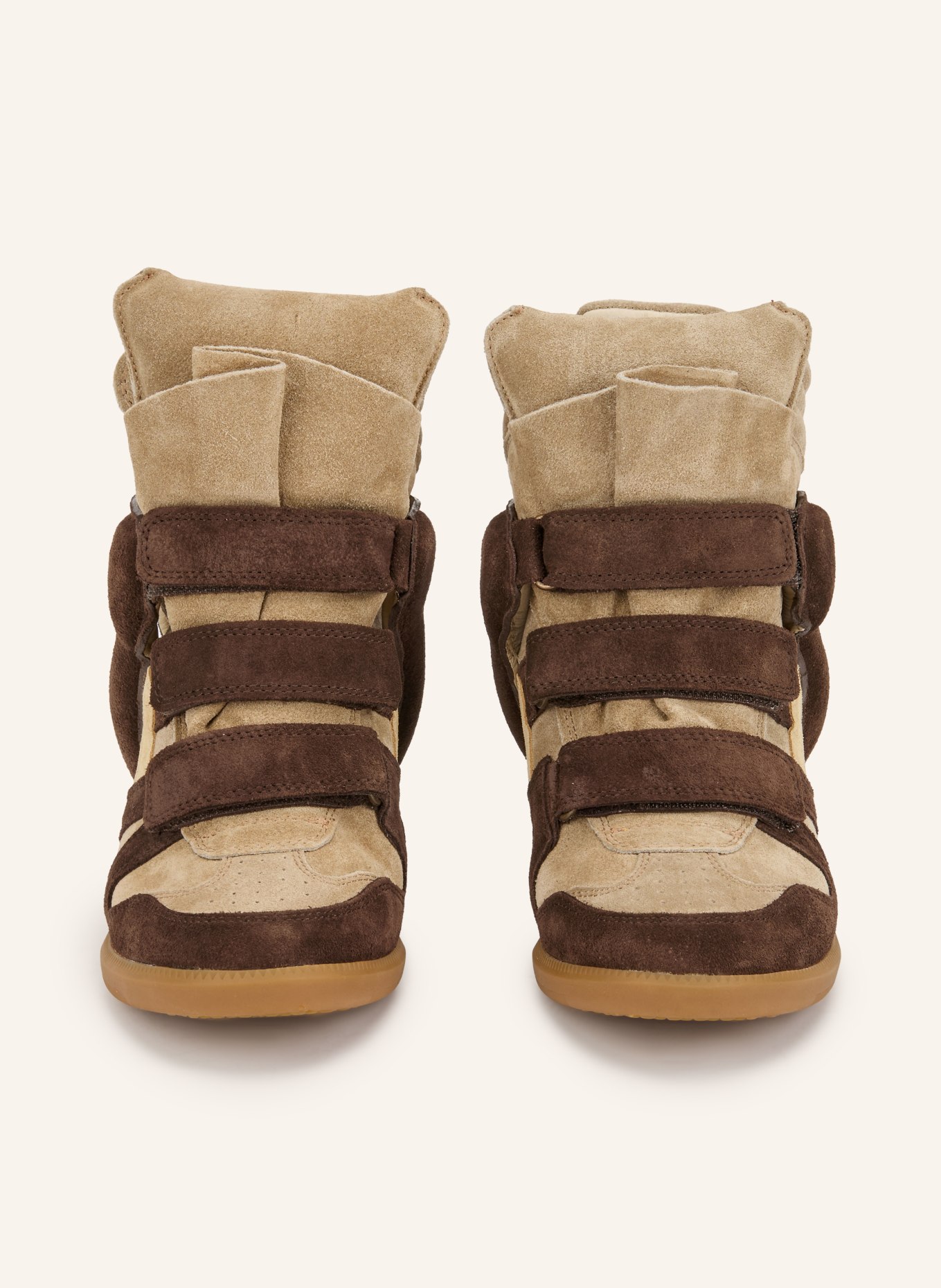 ISABEL MARANT Vysoké tenisky BEKETT: TMAVĚ HNĚDÁ / SVĚTLE HNĚDÁ / BÉŽOVÁ