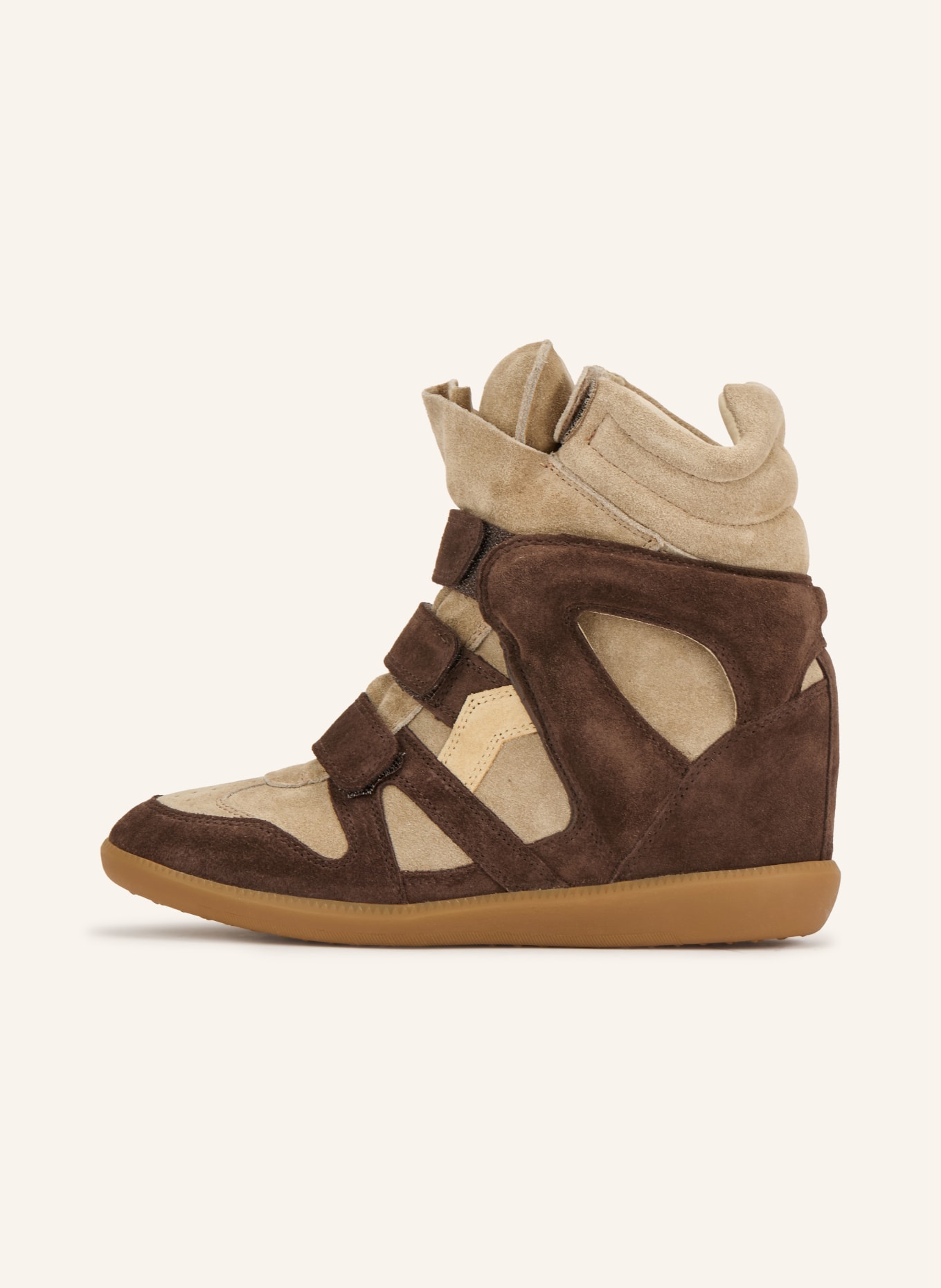 ISABEL MARANT Vysoké tenisky BEKETT: TMAVĚ HNĚDÁ / SVĚTLE HNĚDÁ / BÉŽOVÁ