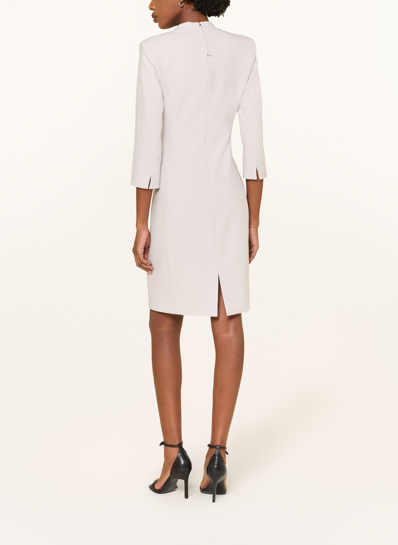 windsor. Rochie dreaptă cu mâneci 3/4: GRI DESCHIS