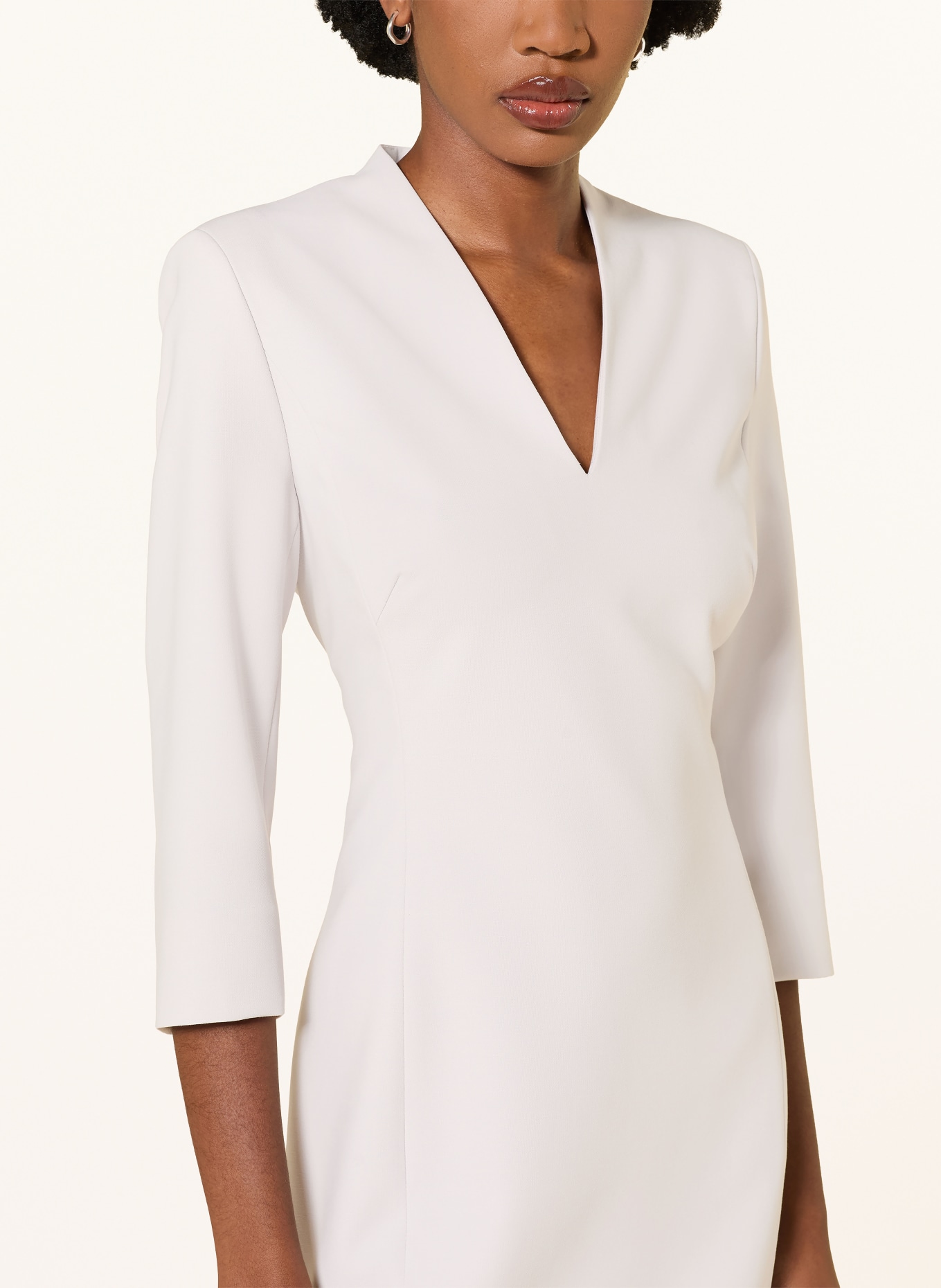 windsor. Rochie dreaptă cu mâneci 3/4: GRI DESCHIS
