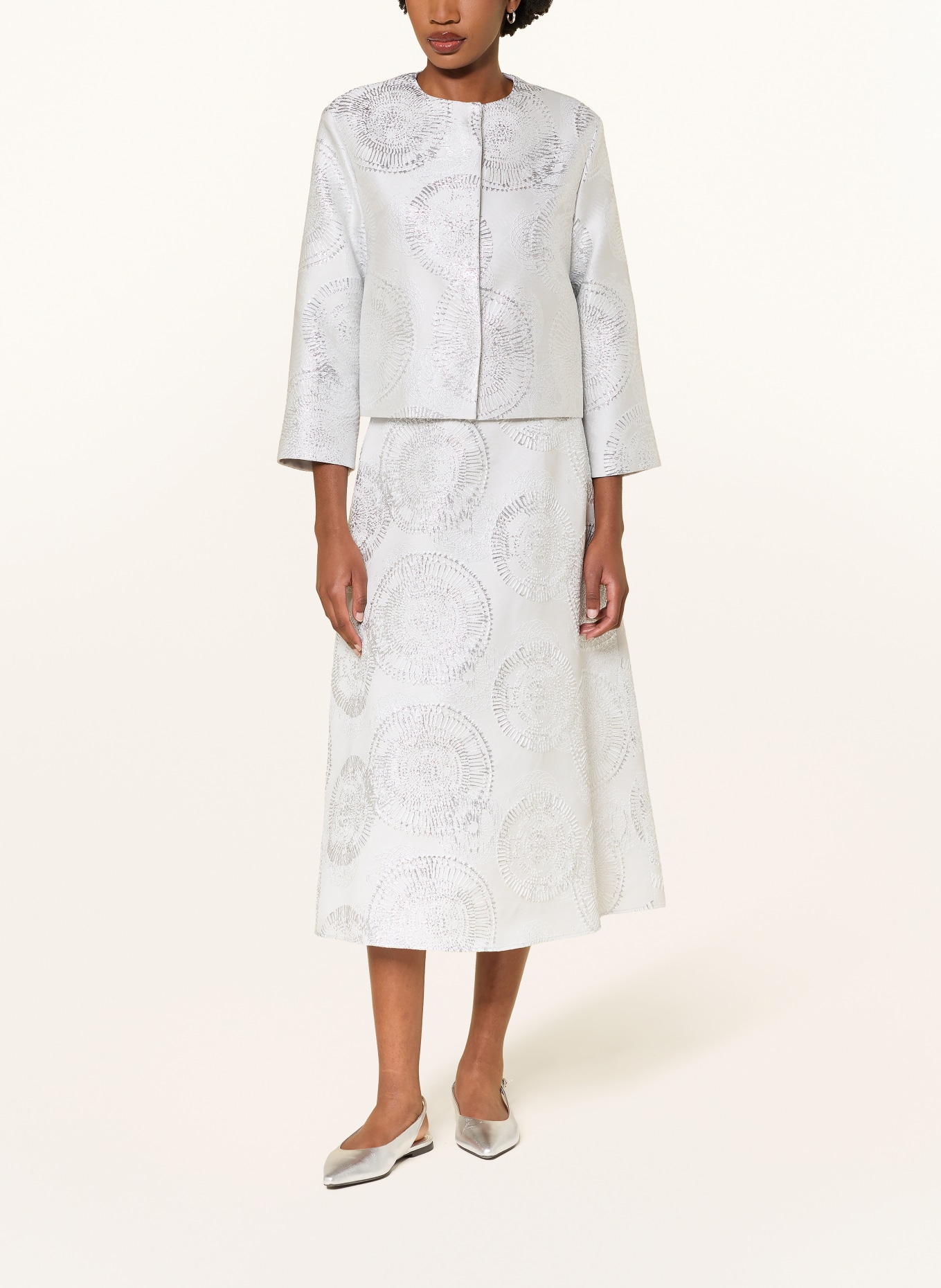 windsor. Kastenjacke aus Jacquard: HELLGRAU / SILBER