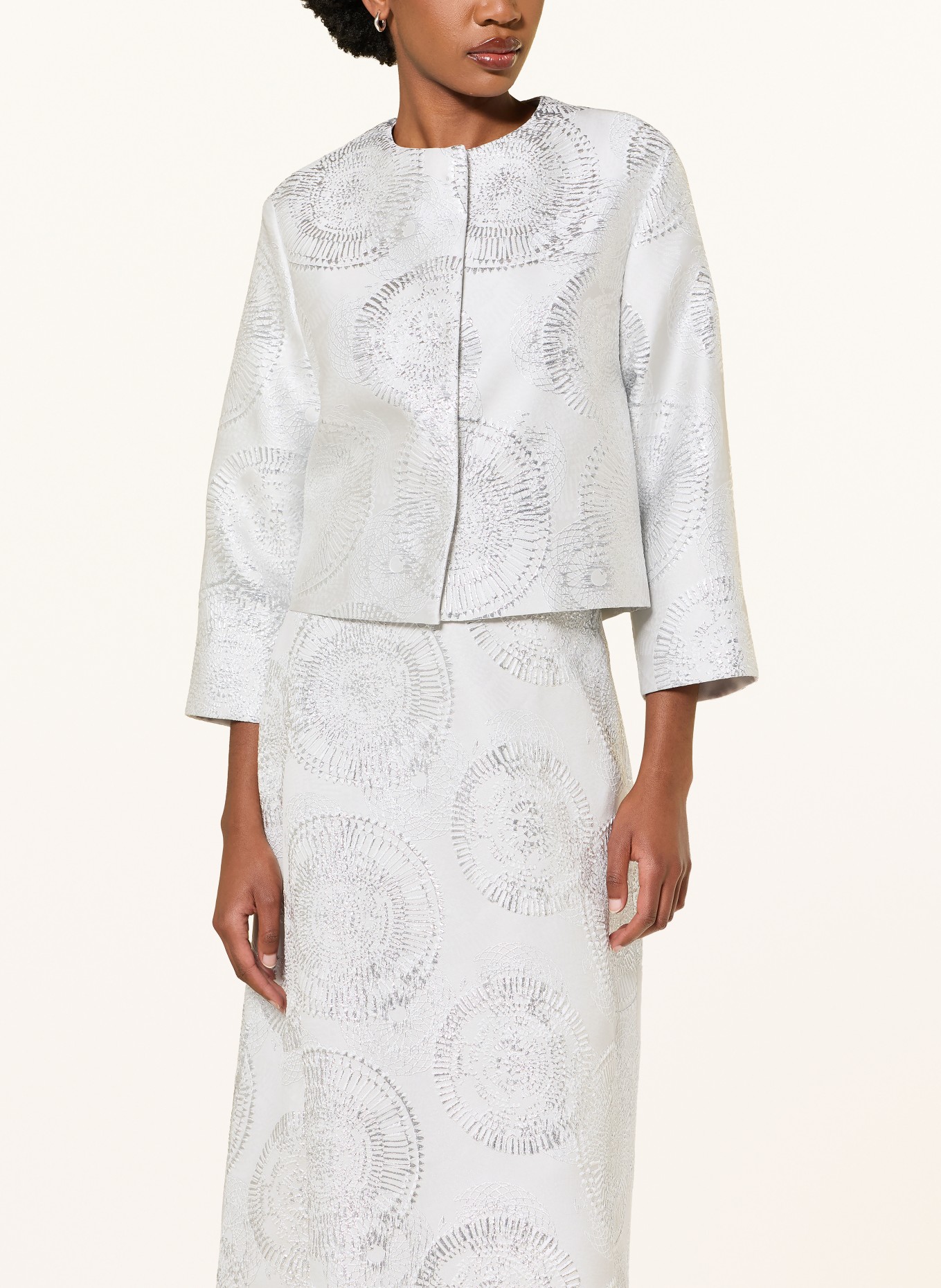 windsor. Kastenjacke aus Jacquard: HELLGRAU / SILBER