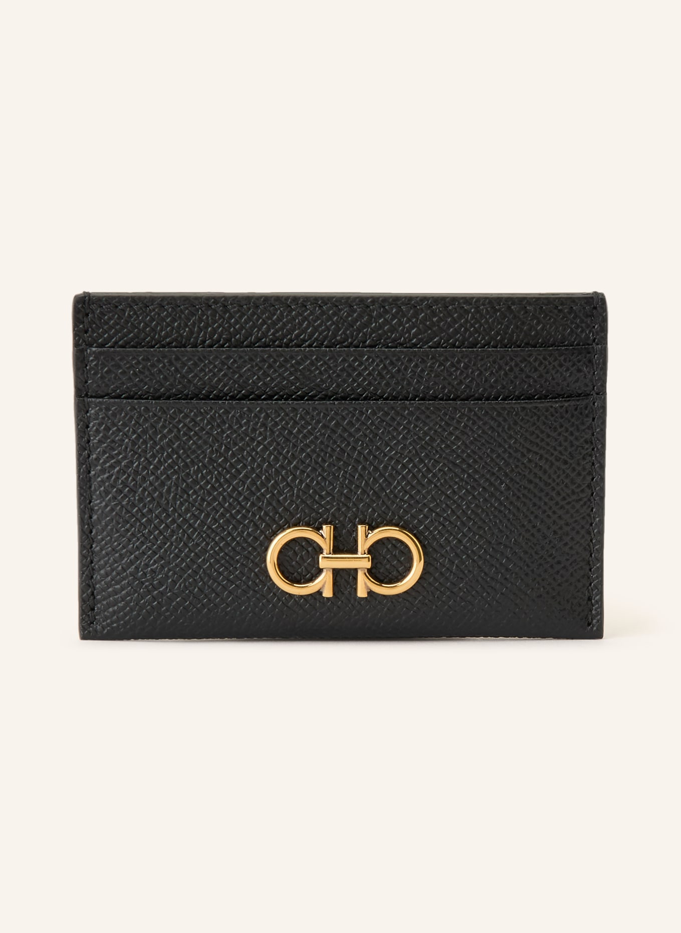 FERRAGAMO Kortetui THE GANCINI: SORT / GULD
