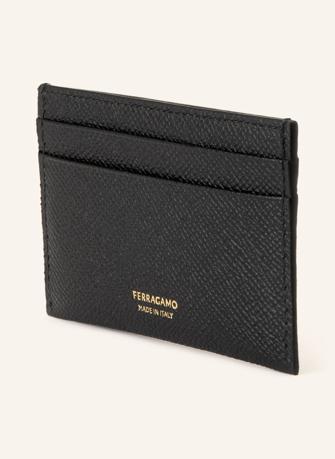 FERRAGAMO Kortetui THE GANCINI: SORT / GULD