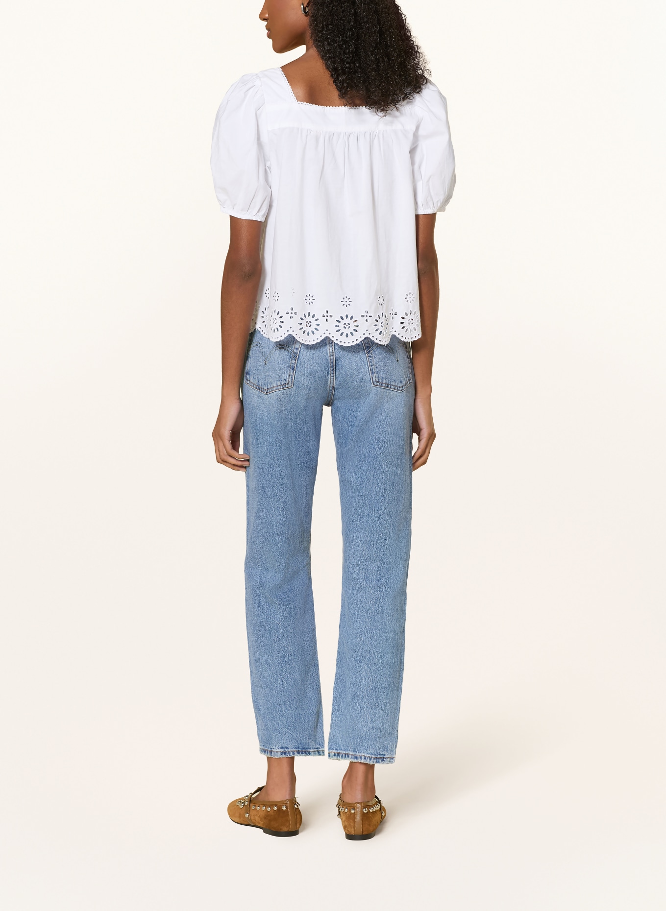Levi's® Rovné džíny 501 CROP: 91 Med Indigo - Worn In
