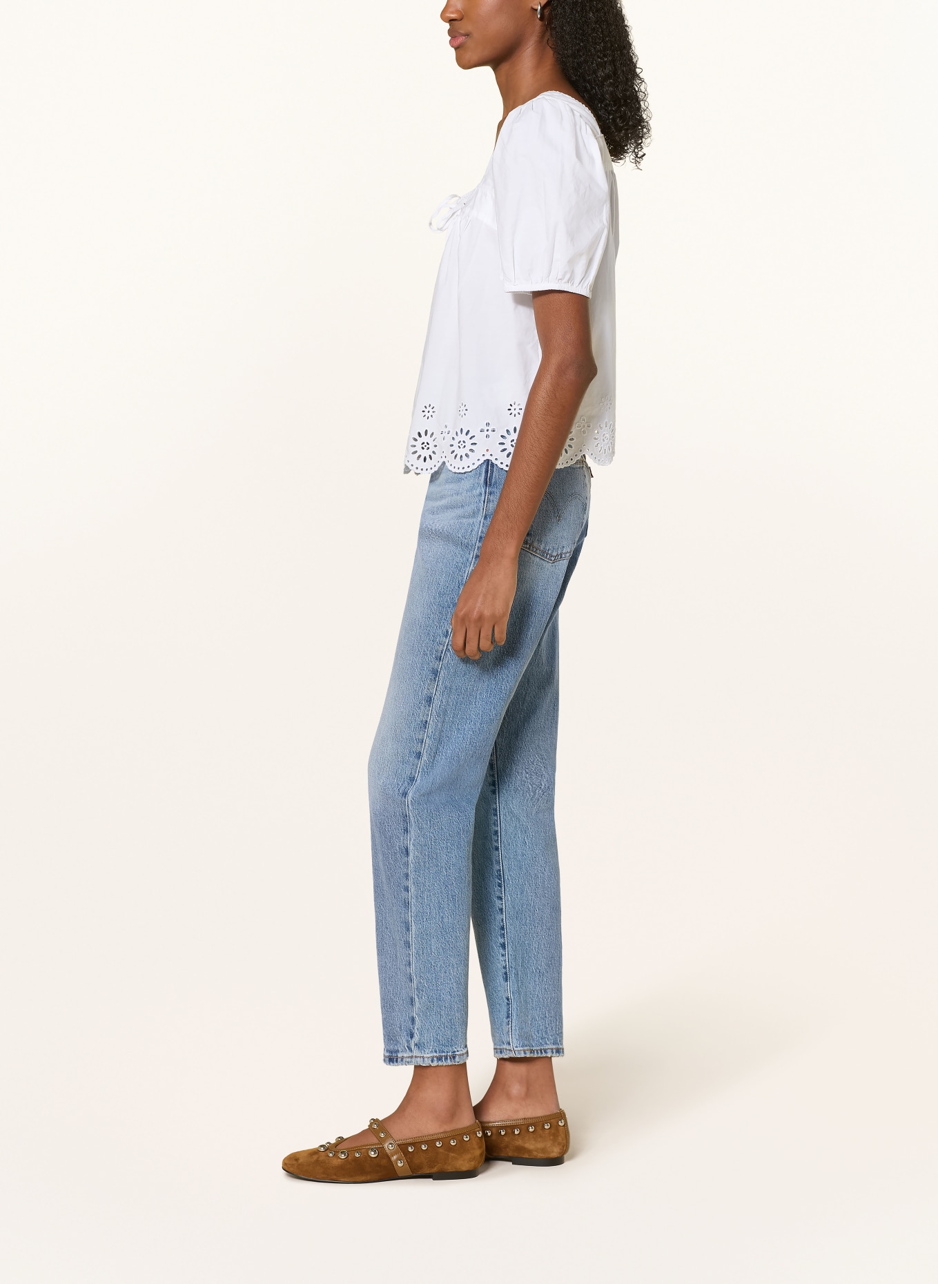 Levi's® Rovné džíny 501 CROP: 91 Med Indigo - Worn In