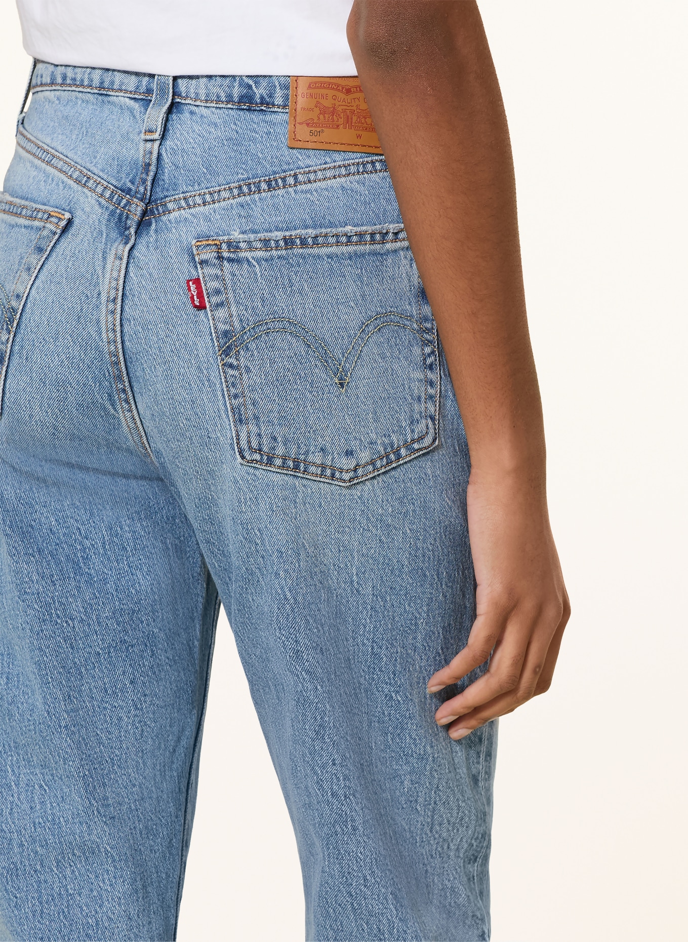 Levi's® Rovné džíny 501 CROP: 91 Med Indigo - Worn In